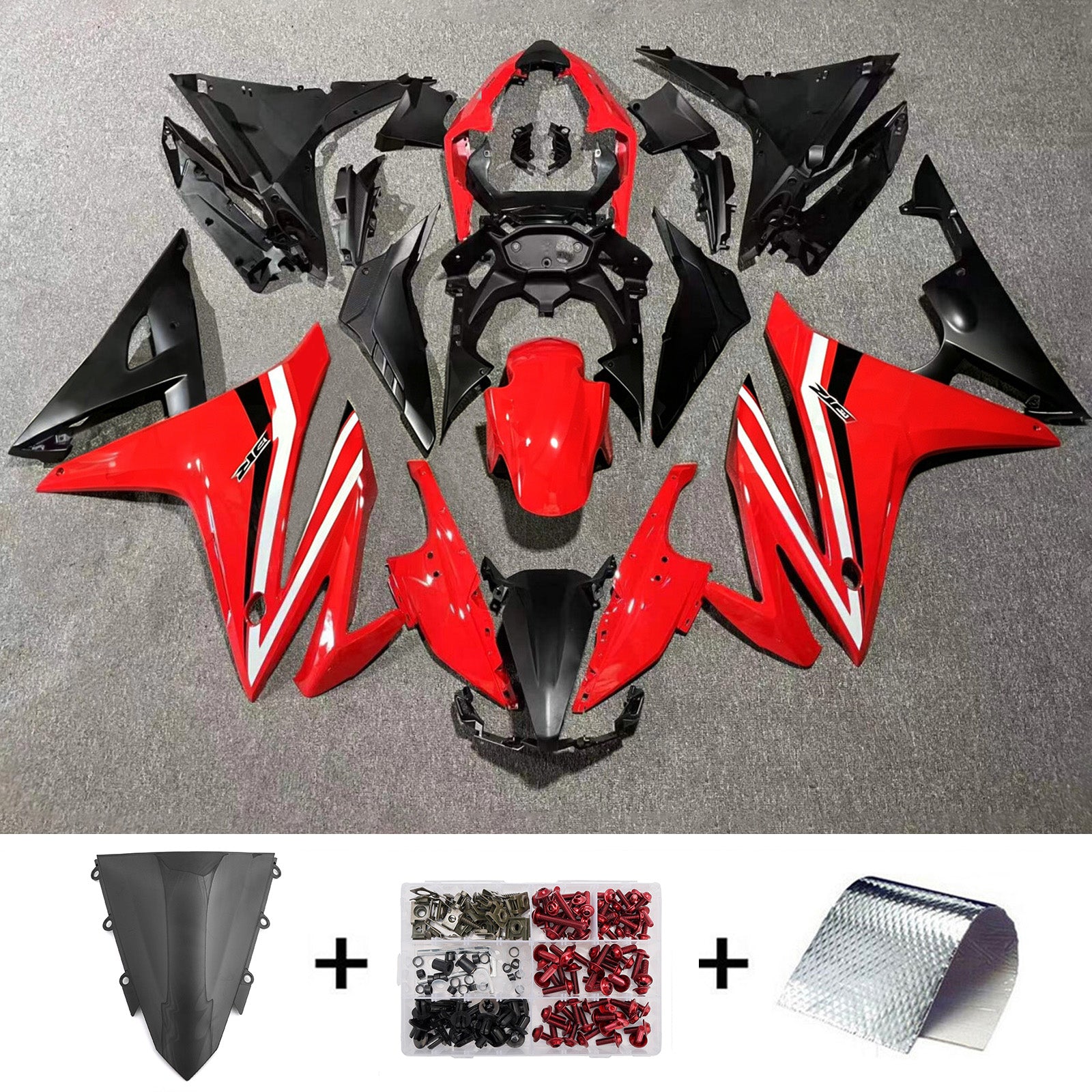 Amotopart 2016-2018 Honda CBR500R Black/Red Fairing Kit