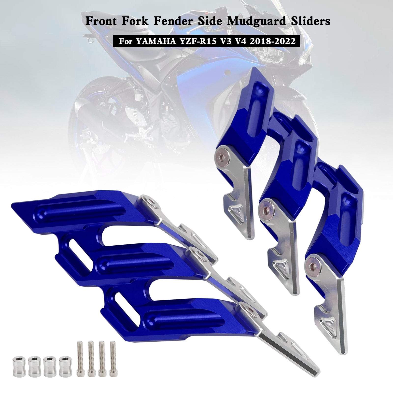 2018-2022 YAMAHA YZF-R15 V3 V4 CNC Front Fork Fender Side Mudguard Sliders