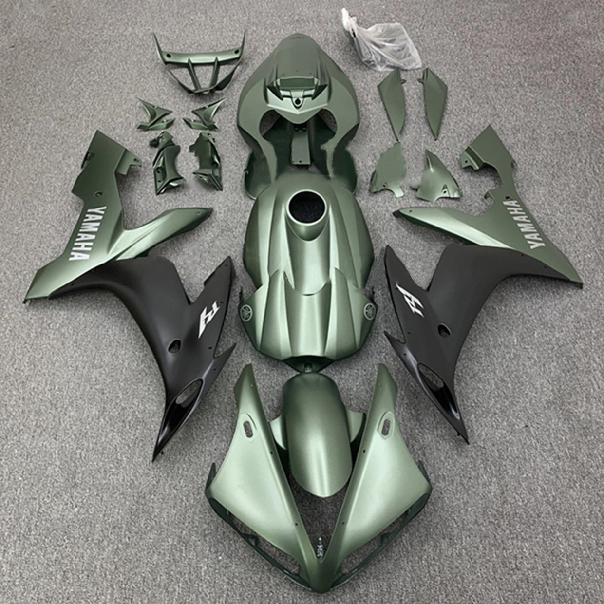 Amotopart 2004-2006 YZF 1000 R1 Yamaha Matte Green&Black Fairing Kit