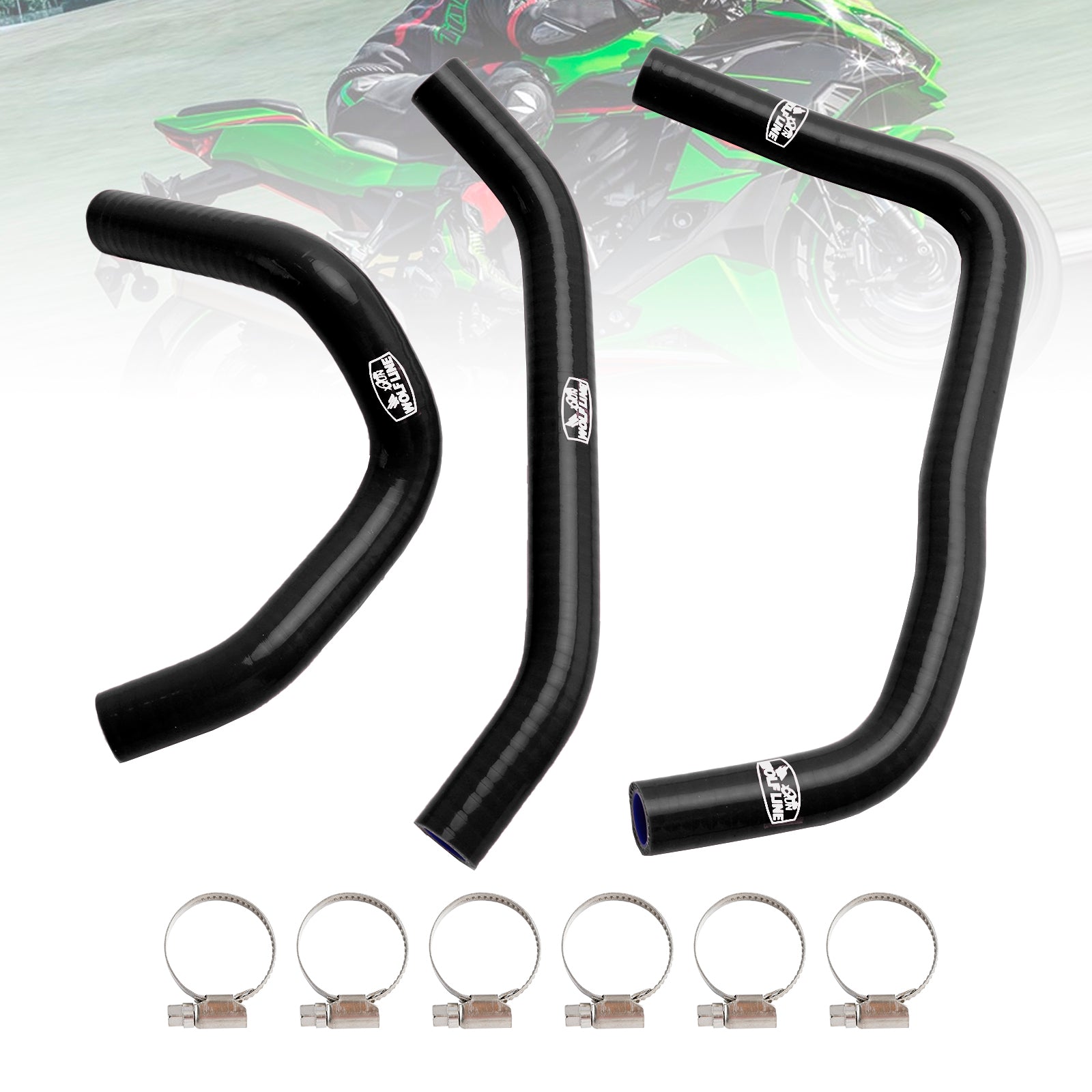 23-24 Kawasaki ZX4R ZX-4RR Silicone Radiator Coolant Hose Kit