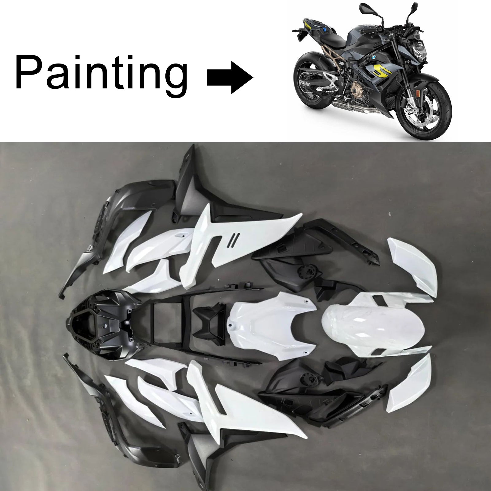 Amotopart 2021-2025 Kit de carénage gris BMW S1000R