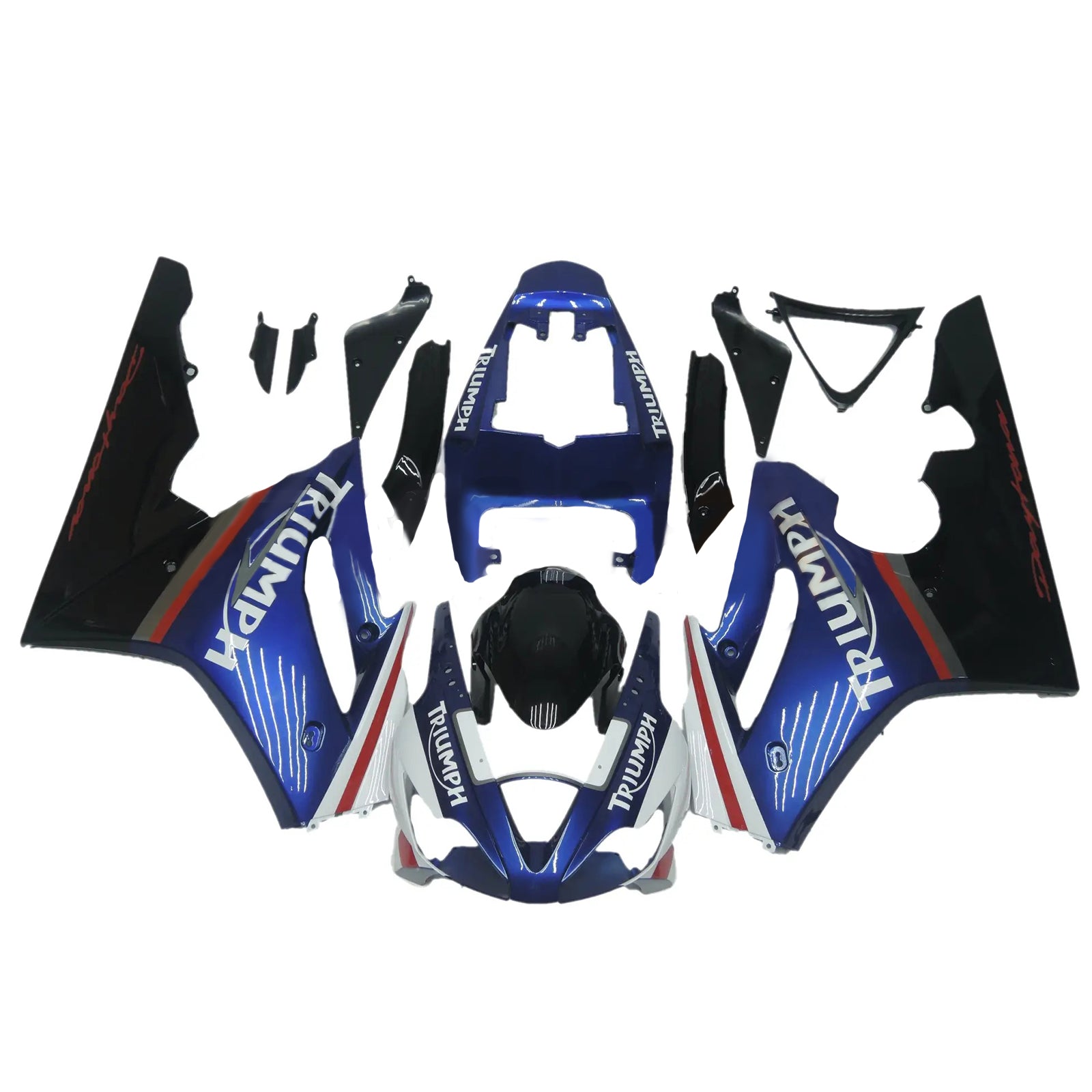 Amotopart 2006–2008 Triumph Daytona 675 Blau und Schwarz Verkleidungsset