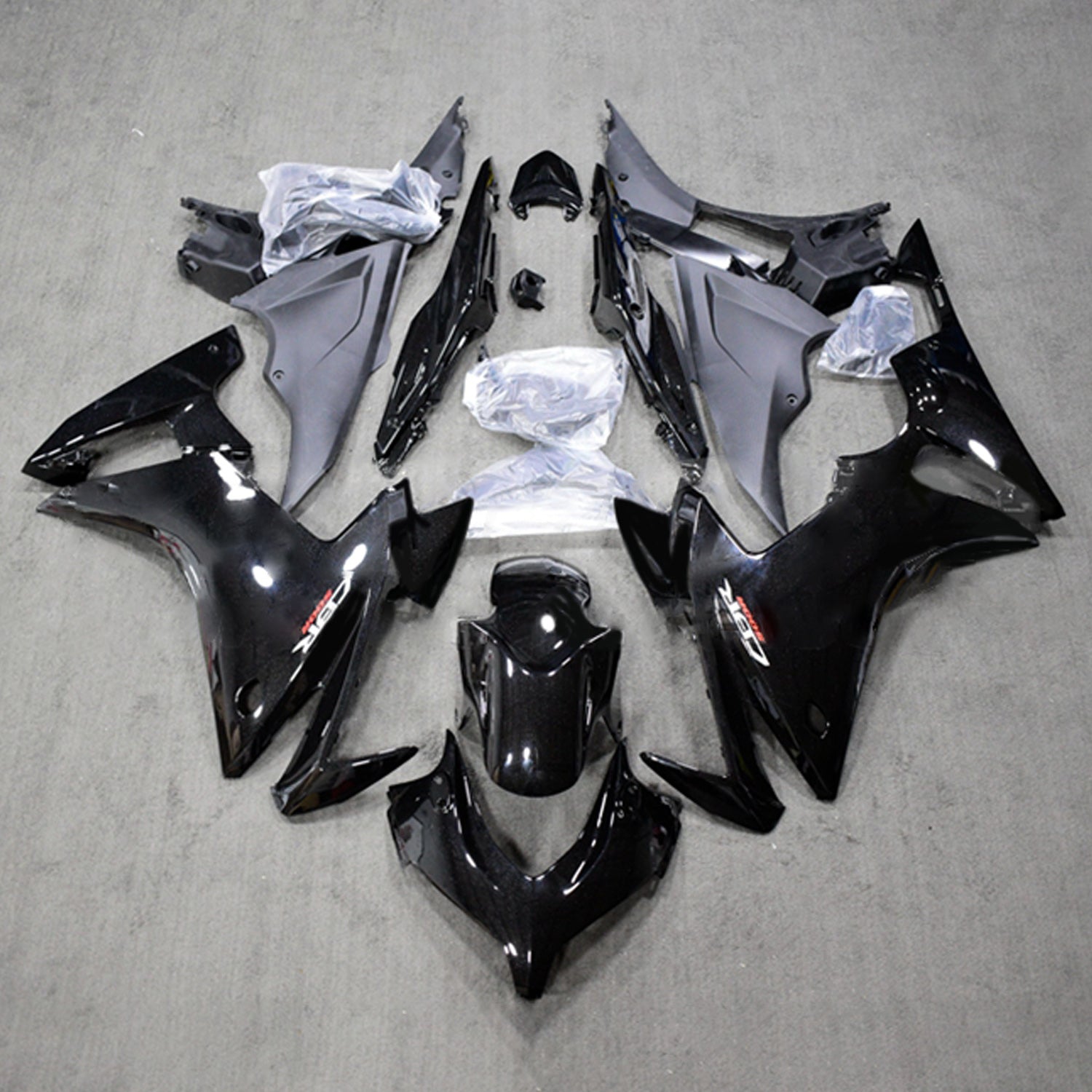 Amotopart 2013-2015 CBR500R Honda Kit de carenado negro brillante