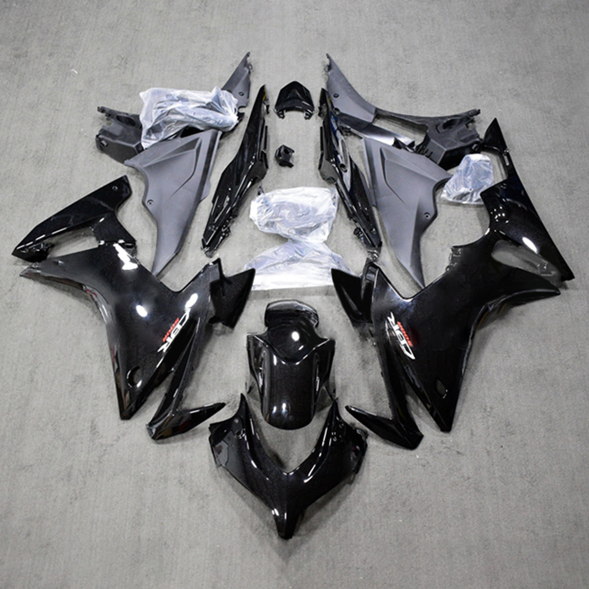 Kit de carénage Amotopart 2013-2015 CBR500R Honda noir brillant