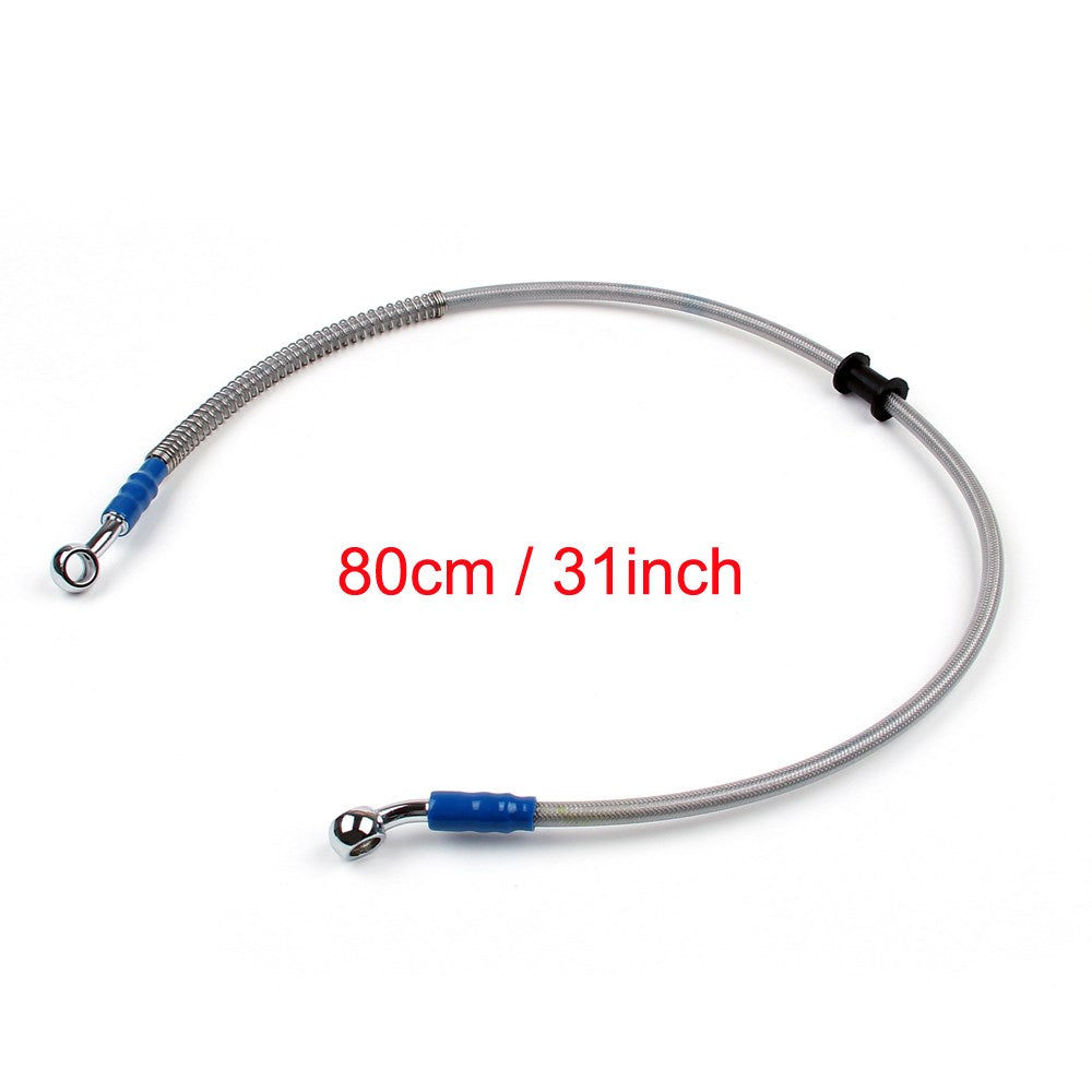 80cm/31" M10 Brake Oil Hose Line Banjo Fitting Stainless Steel End