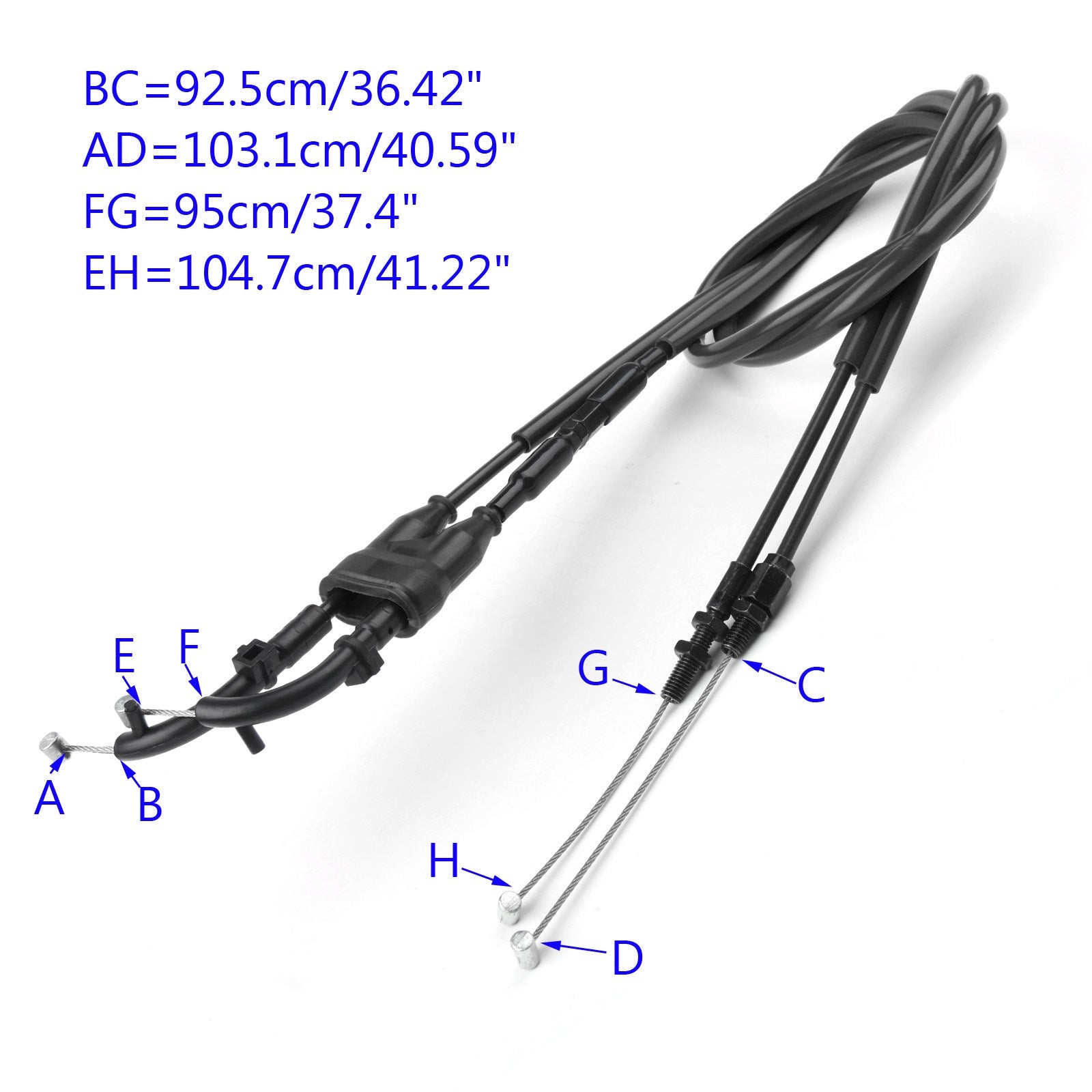 14-21 Yamaha MT07 Cable del acelerador Línea de cable de empuje/tracción Gas NEGRO