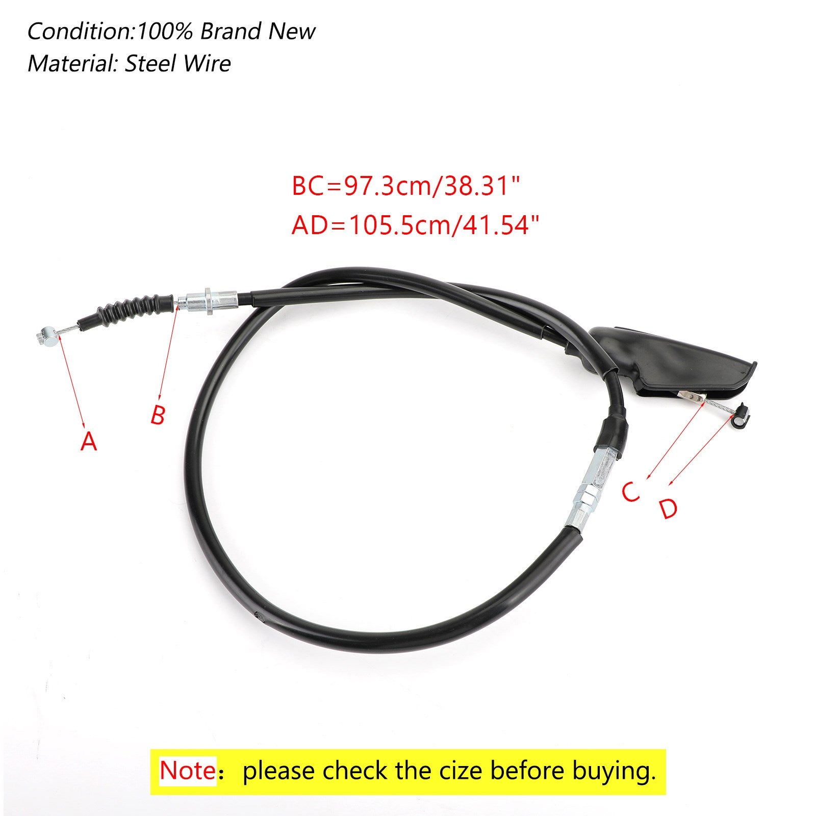Yamaha XTZ125 Motorcycle Clutch Cable Wire Line Replacement 1SB-F6335-00
