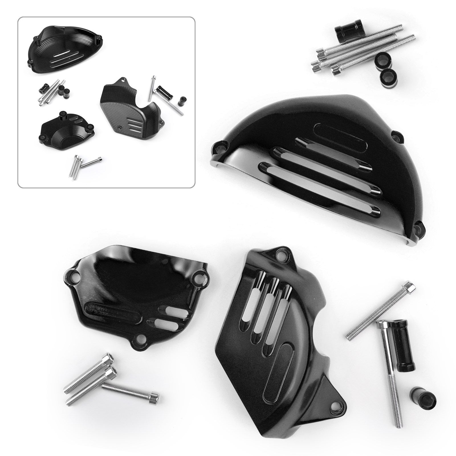 Cubierta del estator de la caja de la cadena del piñón del protector del motor Kawasaki Z900RS 2017-2018, color negro
