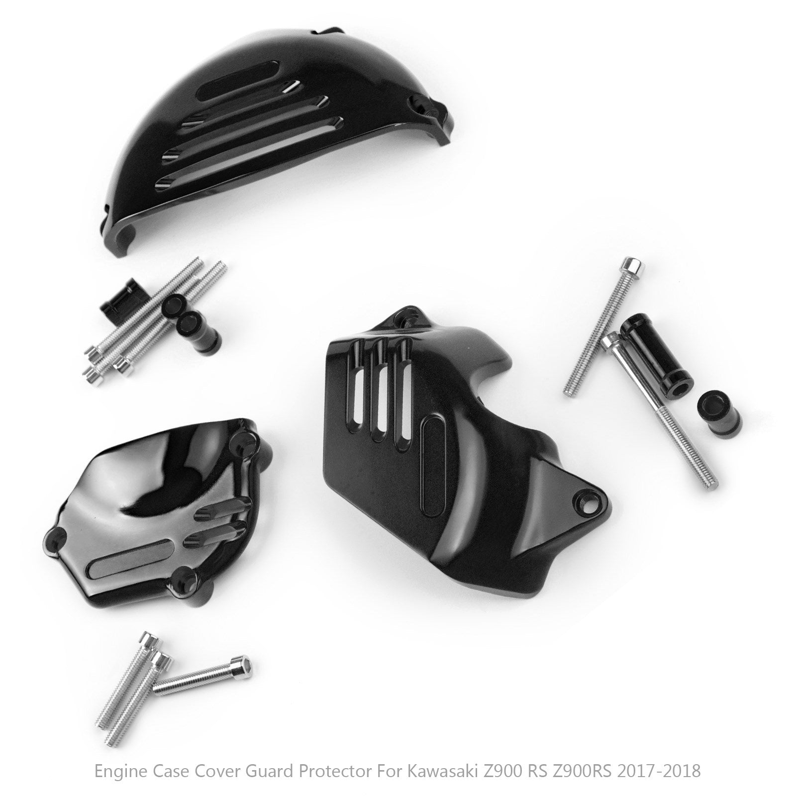 Cubierta del estator de la caja de la cadena del piñón del protector del motor Kawasaki Z900RS 2017-2018, color negro