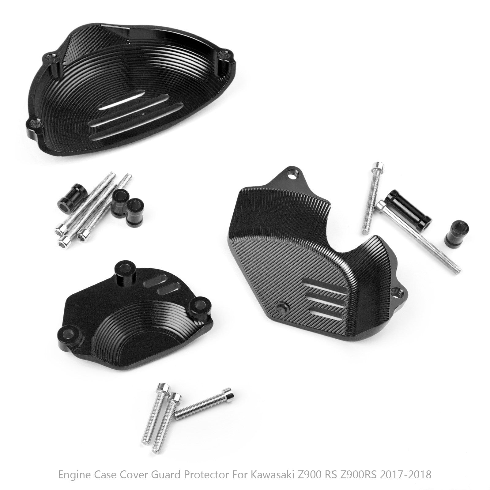 Cubierta del estator de la caja de la cadena del piñón del protector del motor Kawasaki Z900RS 2017-2018, color negro