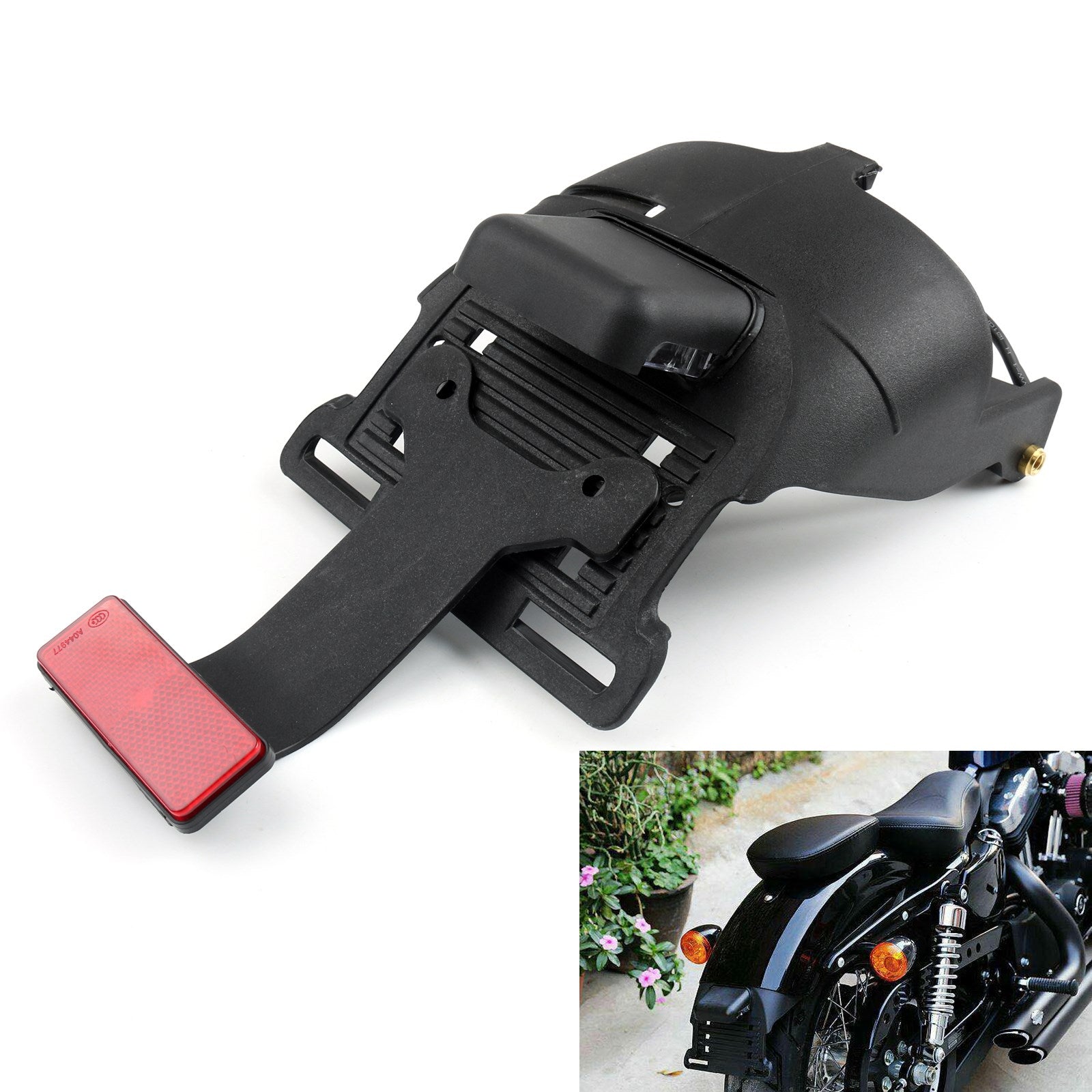 Luz de freno de placa de matrícula de montaje de guardabarros para Sportster XL 883 1200 48 2004-2014