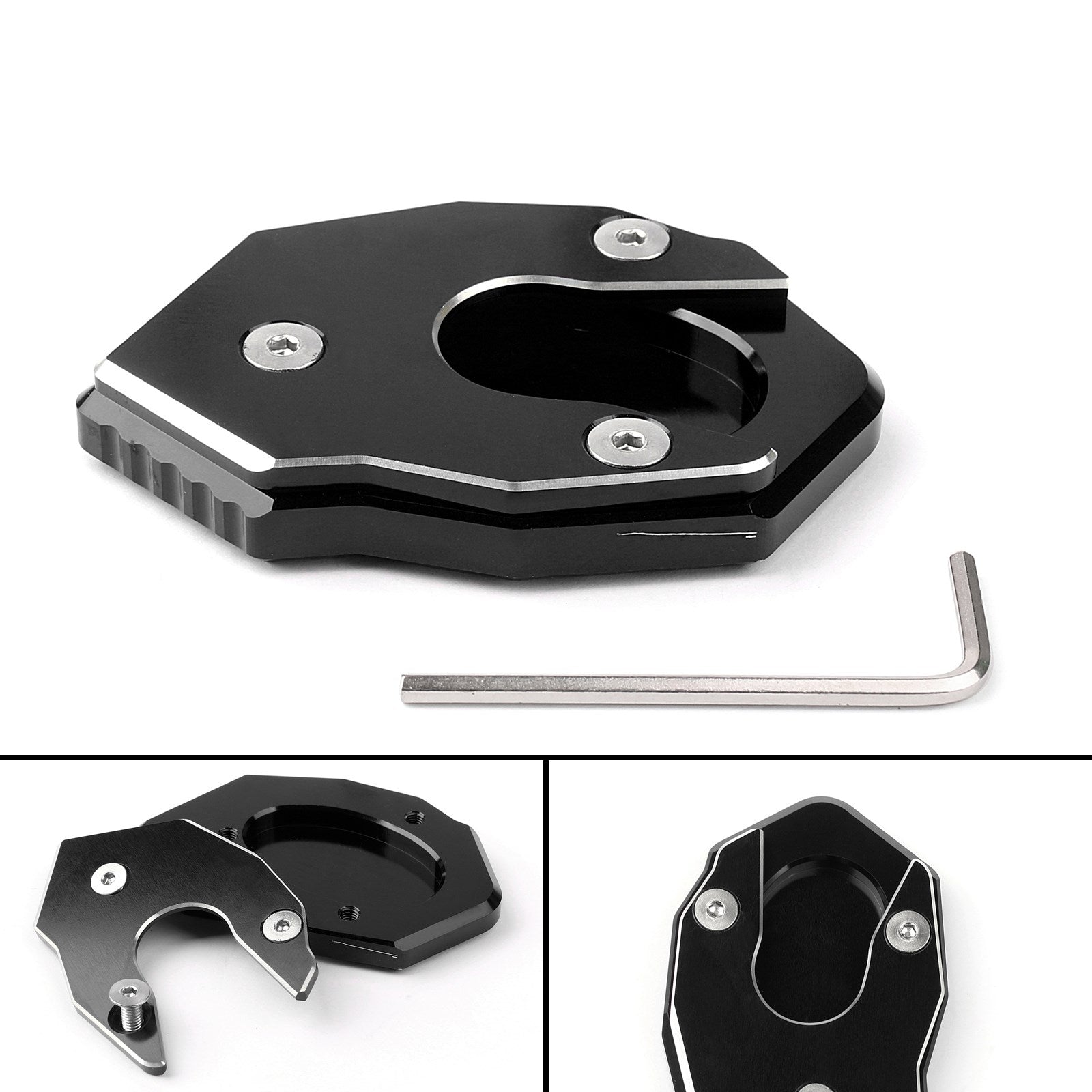 Pad di estensione del supporto della piastra laterale del cavalletto per Kawasaki Z1000 Z800 ZX-10R ER6F BK