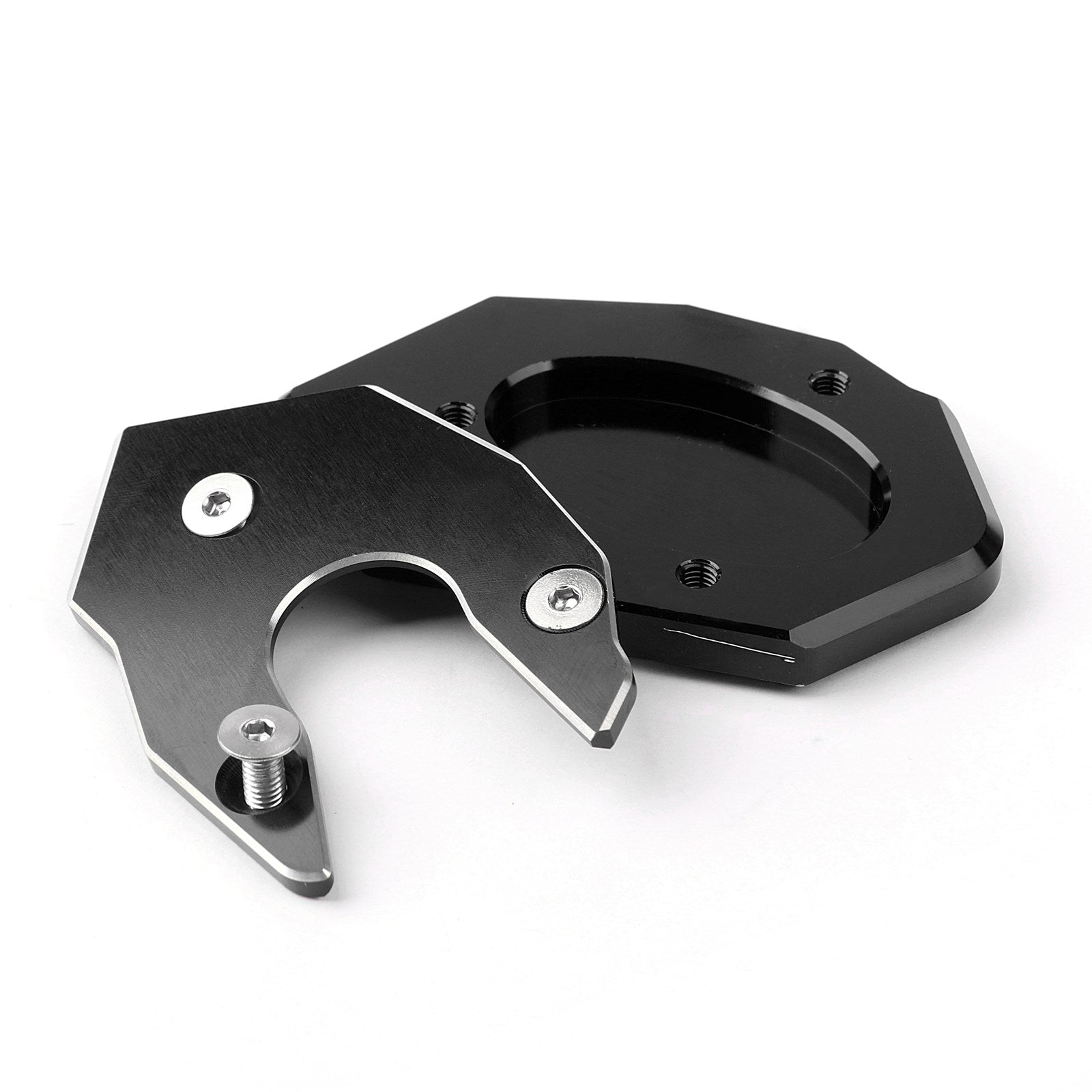 Kickstand Side Plate Stand Extension Pad For Kawasaki Z1000 Z800 ZX-10R ER6F BK