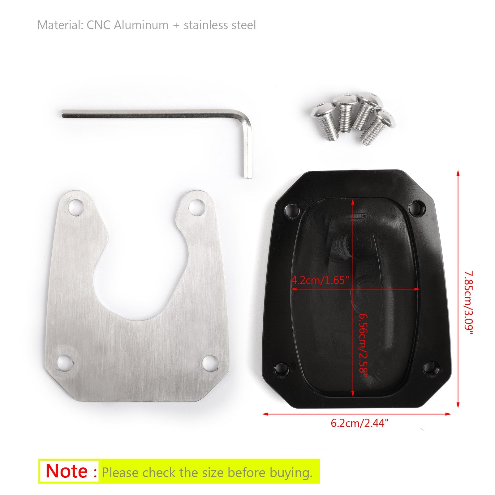 2012-2017 HONDA VFR1200X Standaard zijstandaard standaard verlenging vergroter pad
