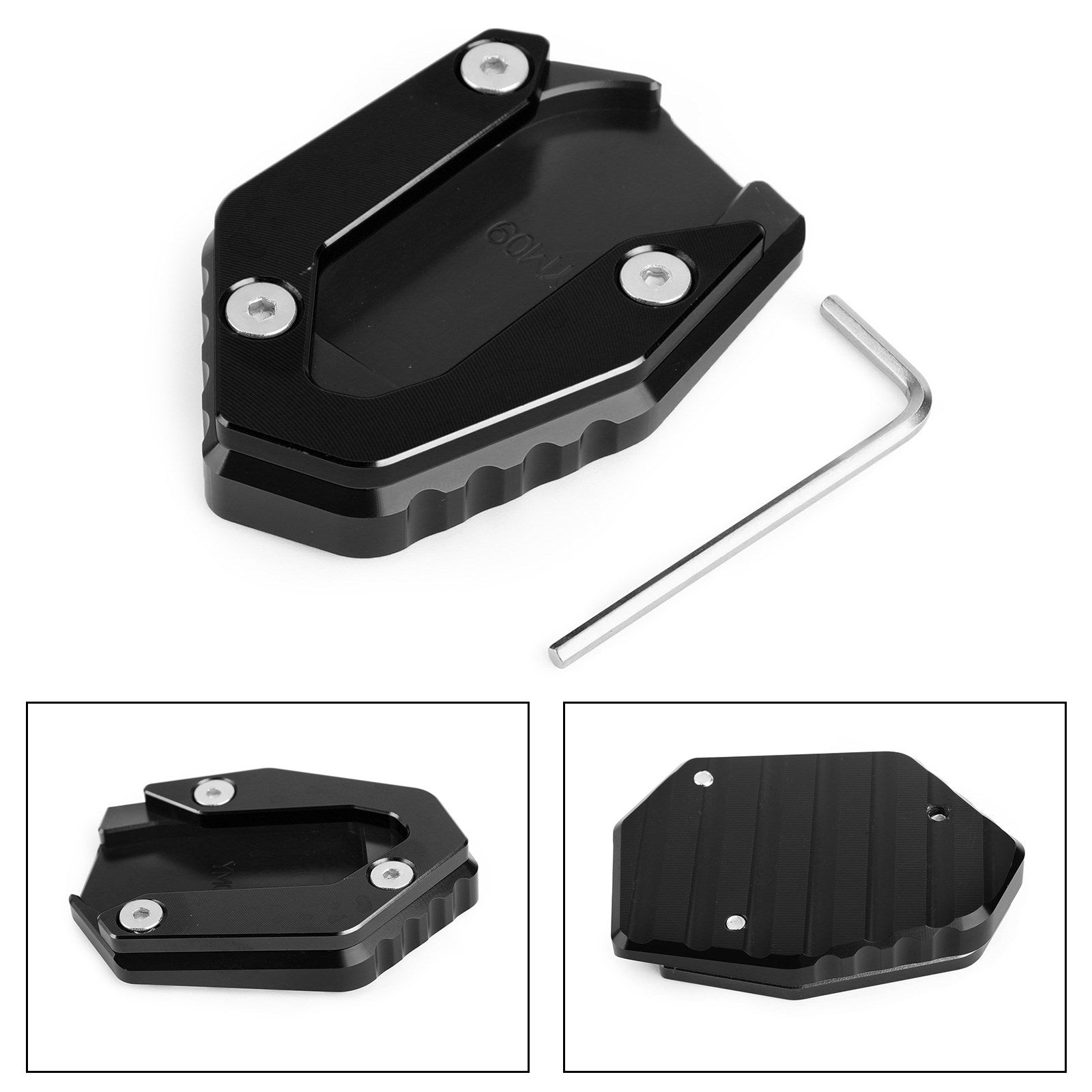 Plaque de béquille latérale pour YAMAHA MT09 FZ09 FJ09 TRACER 900 15-19, noir