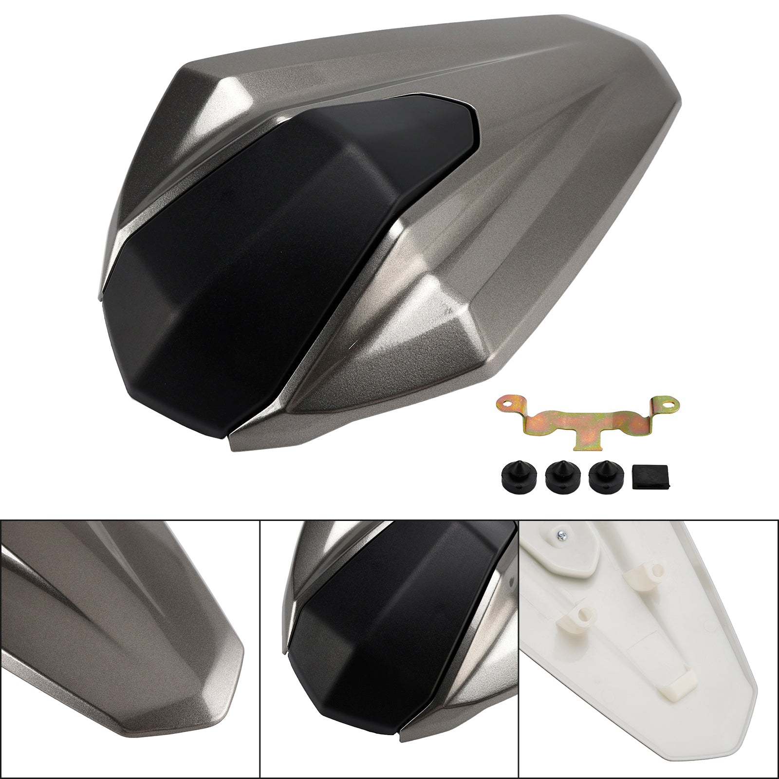 18-24 Kawasaki Ninja 400 ABS  Passenger Rear Seat Cover Cowl Gray