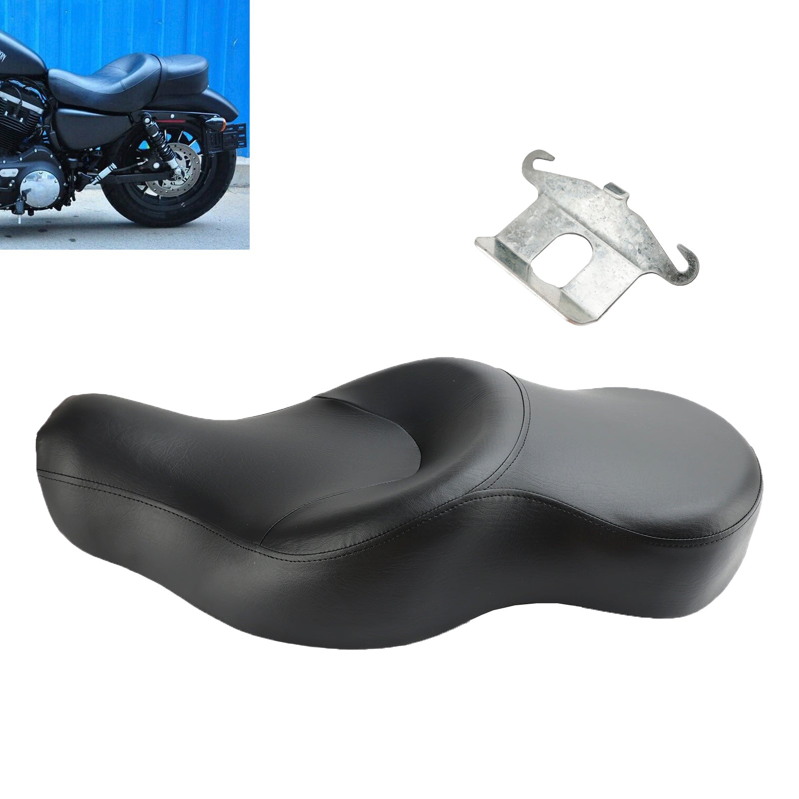 14-18 Harley Davidson Superlow - XL 1200T Nero Sedile conducente e passeggero posteriore a due posti