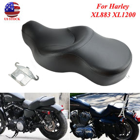 2004-2018 Harley HD Sportster XL883N Black Driver & Rear Passenger Two-up Seat