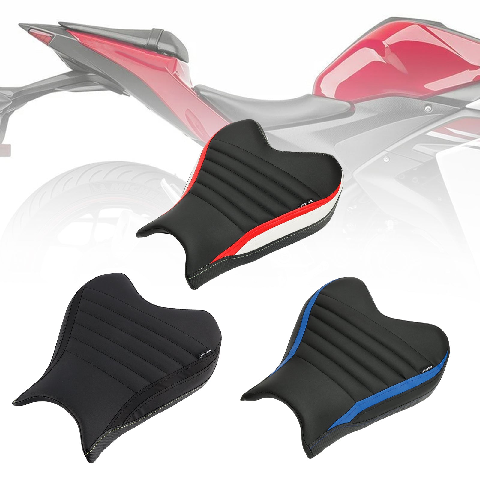 Front Driver Seat Raider Cushion Pu Fit For Yamaha Yzf-R7 Yzf R7 2021-2022 Red