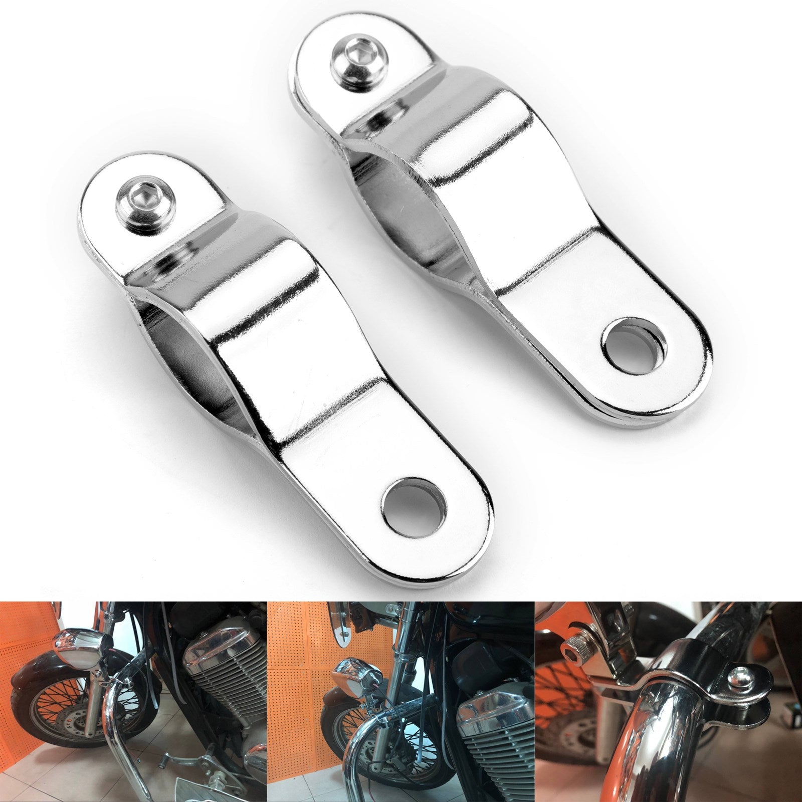 Motorcycle Foglight Spotlight Bull Bar Bracket 30-35MM Adjustable Mount Clamp