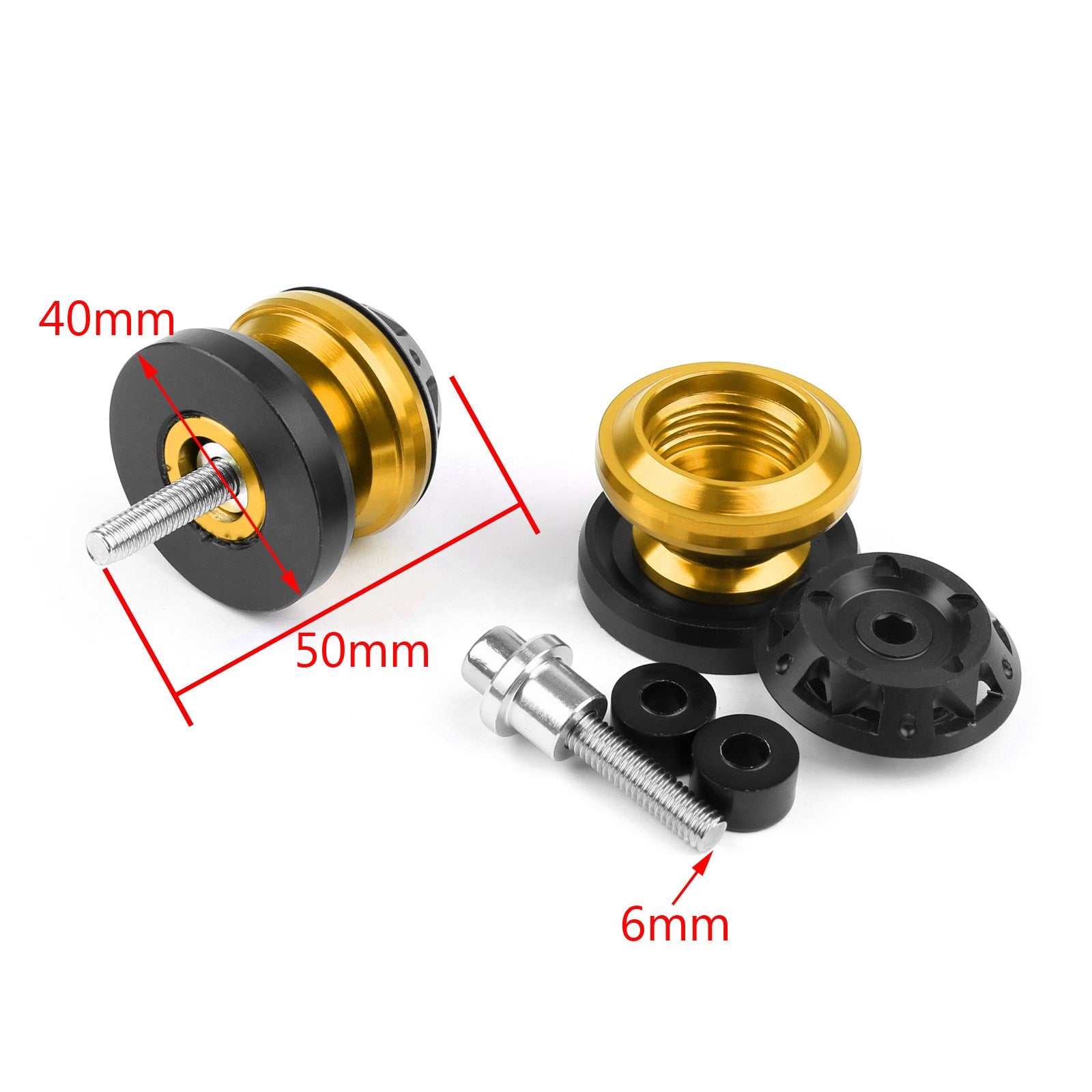 All Mode & Year With 6mm Bolts Mototrcycle Brand-new Swingarm Sliders Spools