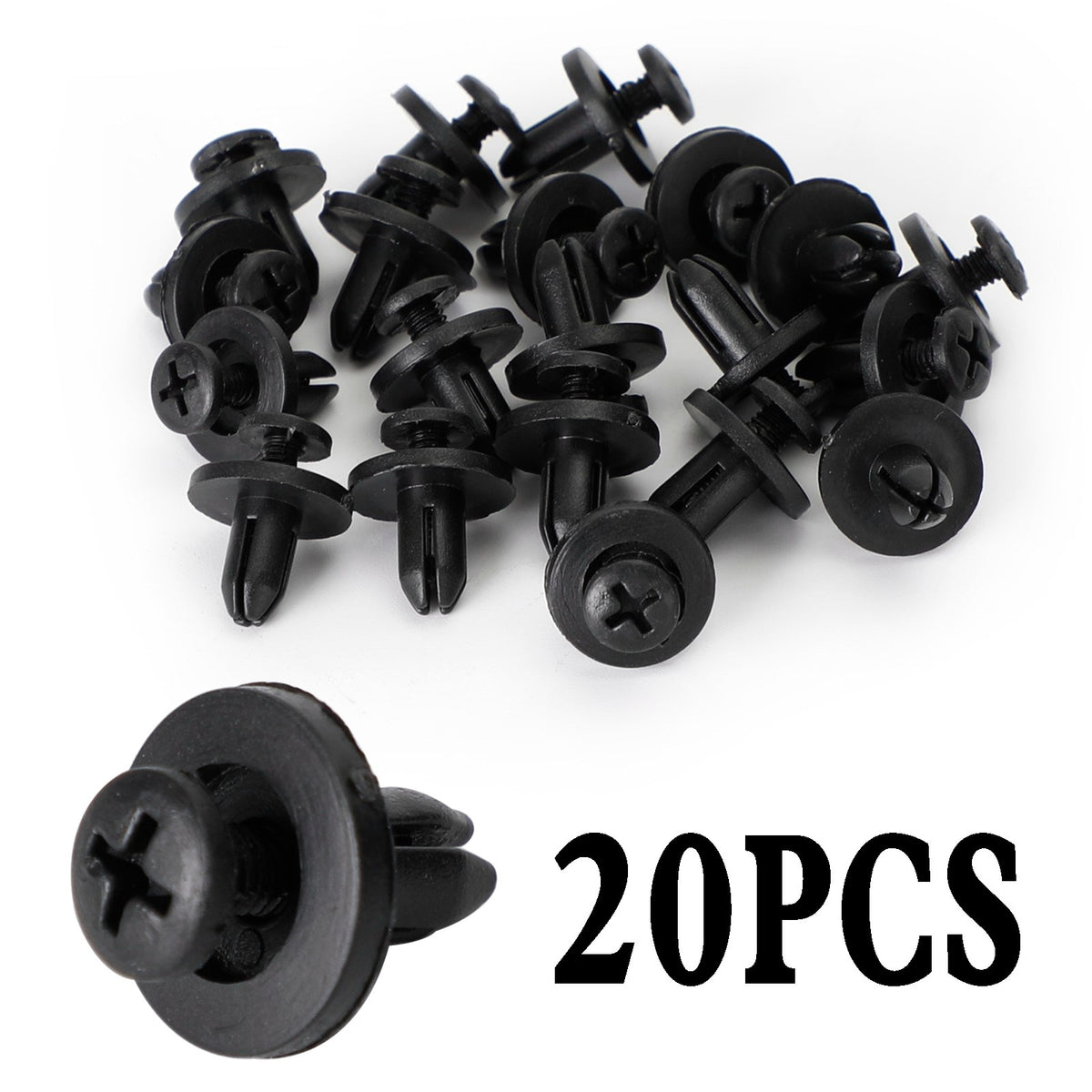 20 Pack 6mm Fairing Panel Trim Clips Screw In Rivets Clip Motorcycle Universal