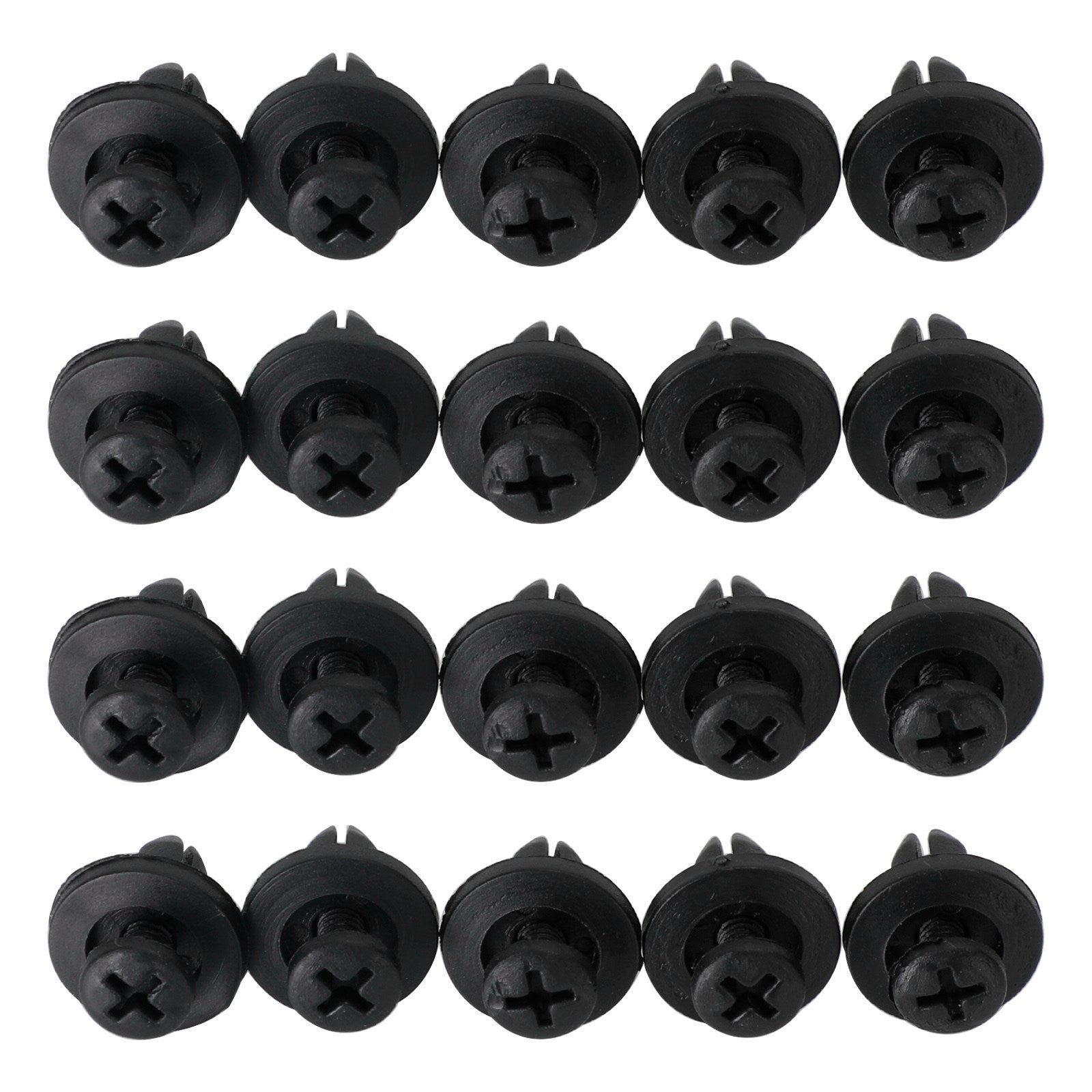 20 Pack 6mm Fairing Panel Trim Clips Screw In Rivets Clip Motorcycle Universal