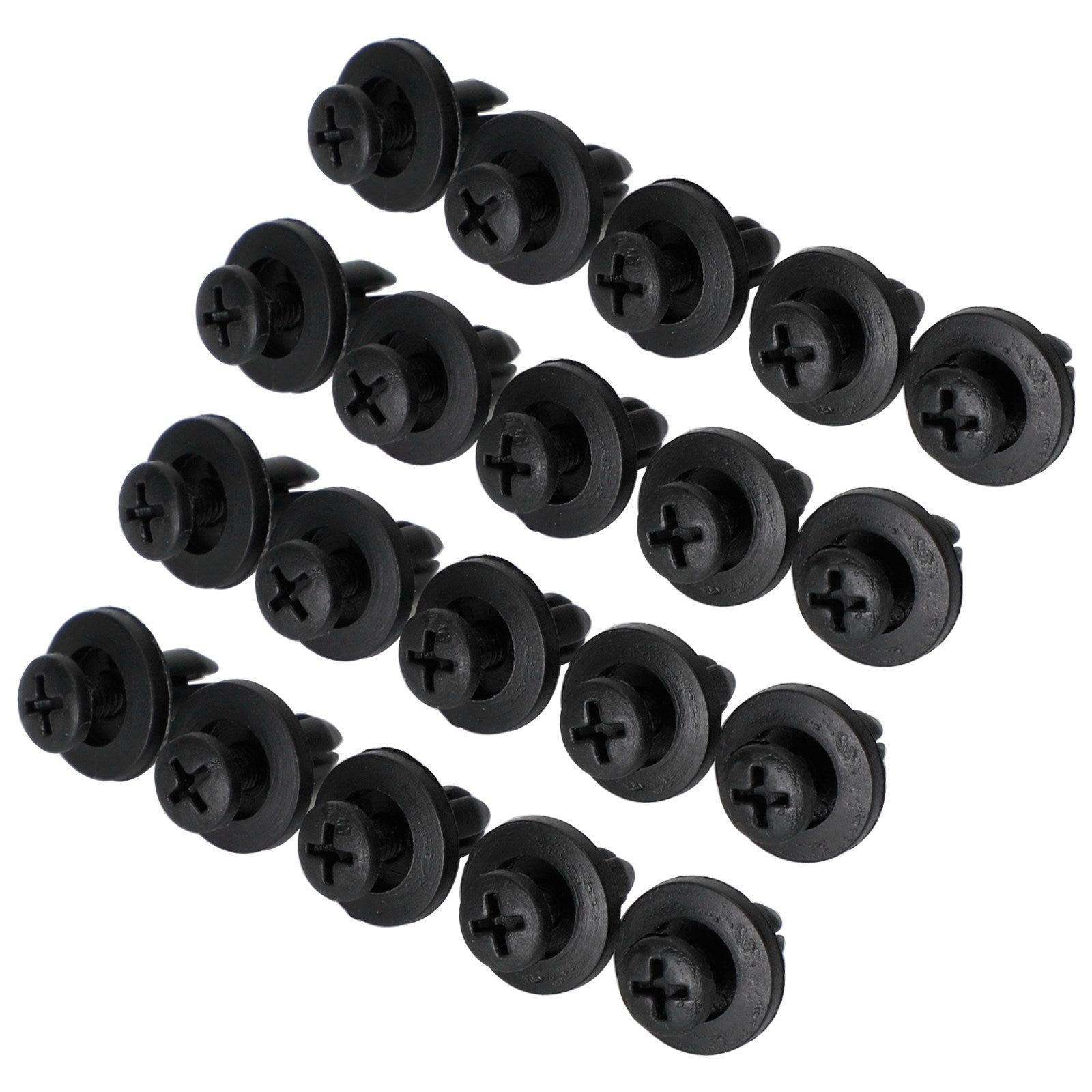 20 Pack 6mm Fairing Panel Trim Clips Screw In Rivets Clip Motorcycle Universal