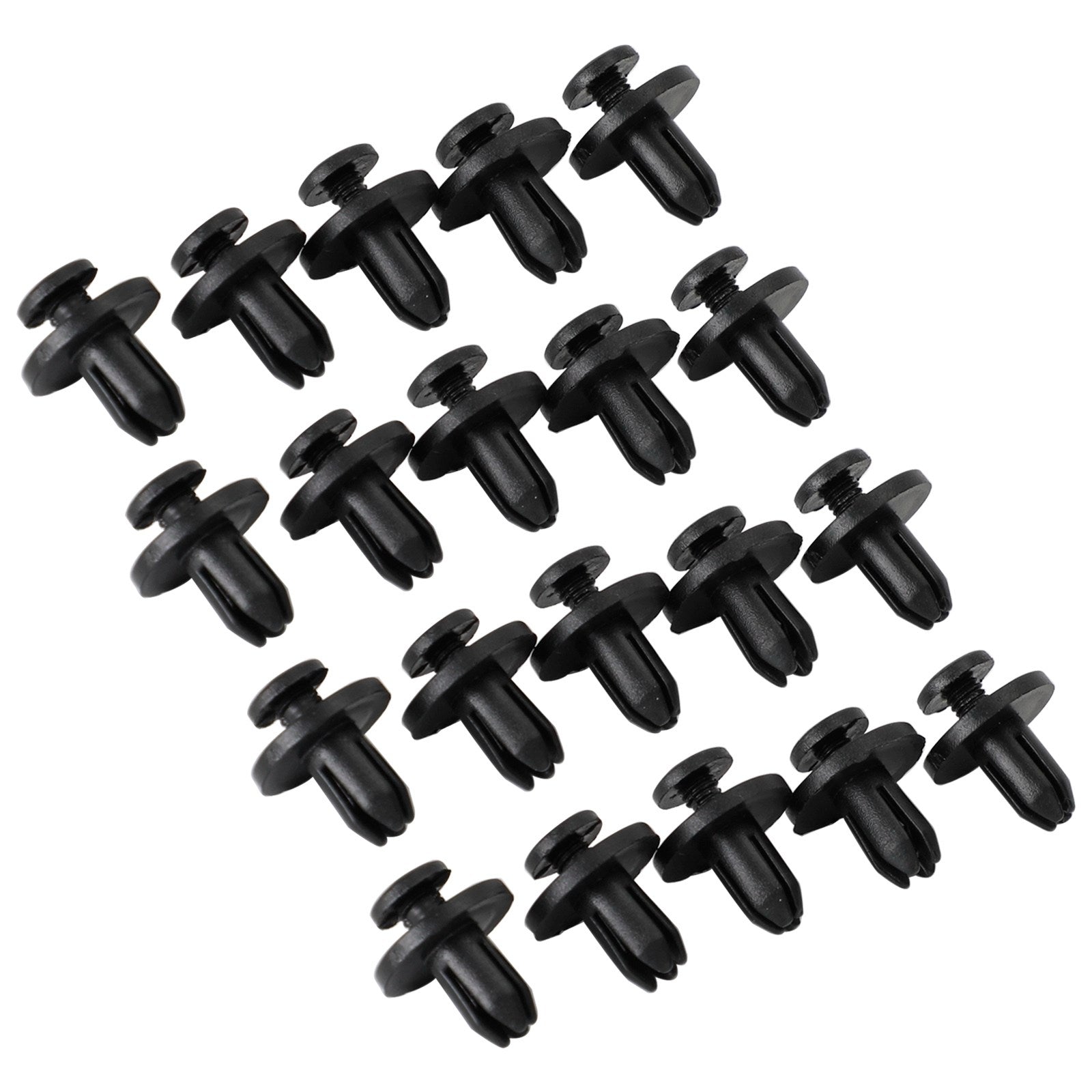 20 Pack 6mm Fairing Panel Trim Clips Screw In Rivets Clip Motorcycle Universal