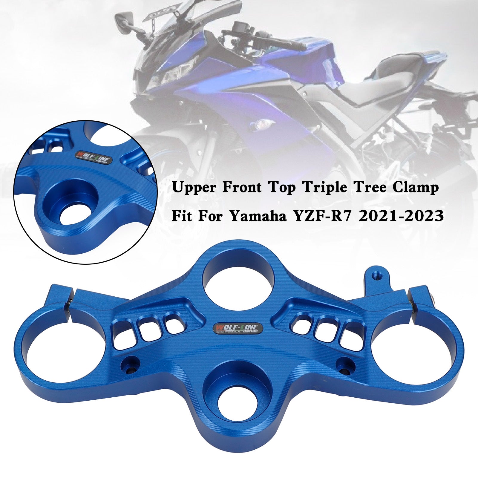 Morsetto per albero tripla superiore anteriore superiore in alluminio per Yamaha YZF-R7 2021-2023