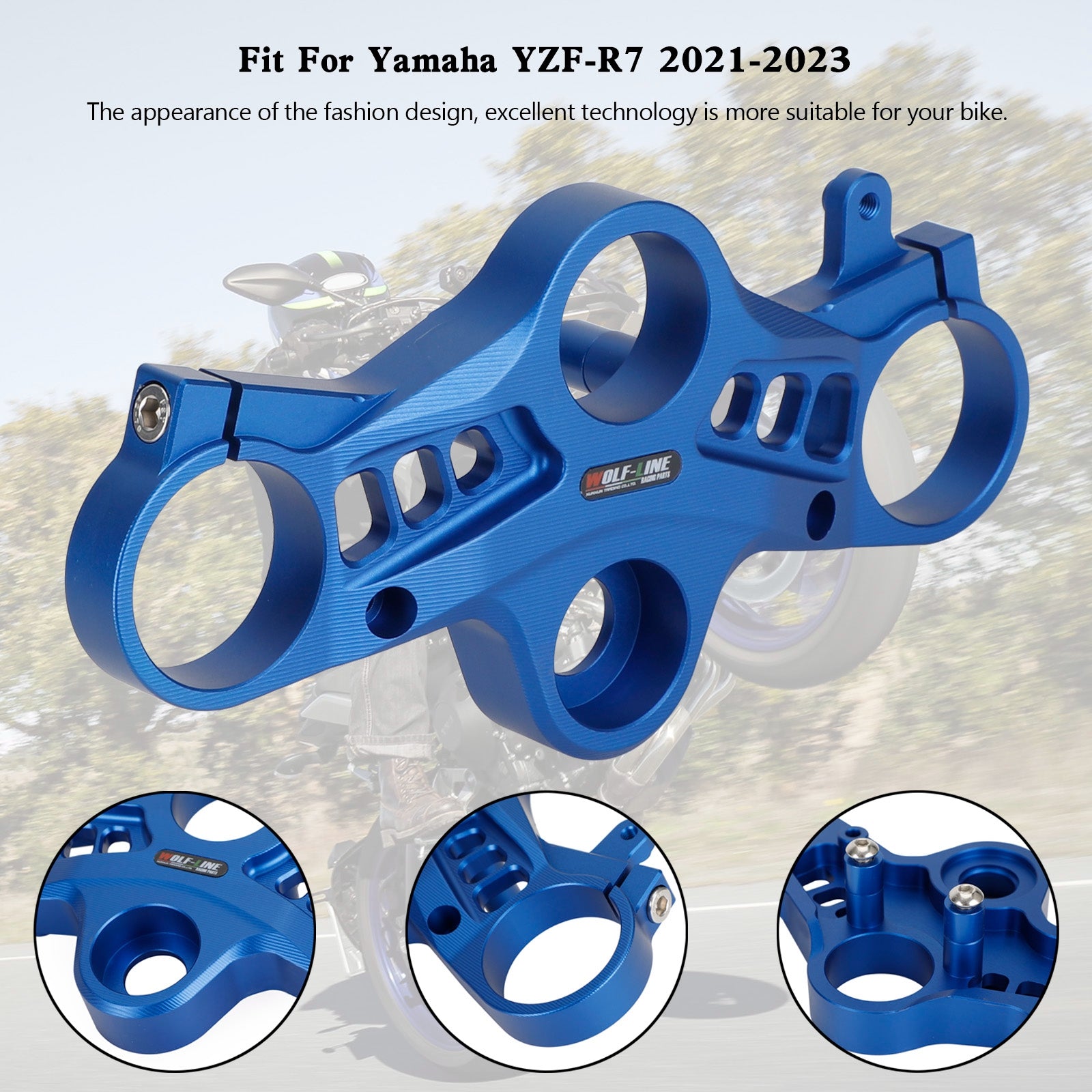 Morsetto per albero tripla superiore anteriore superiore in alluminio per Yamaha YZF-R7 2021-2023