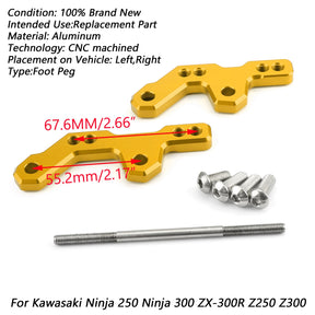 Adjustable Rearsets Foot Pegs Mount Bracket Base For Kawasaki Ninjia 300 Z300