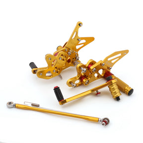 レーシングフットレスト Rearsets リアセットフットペグスズキ GSXR 600/750 11-19 ゴールド