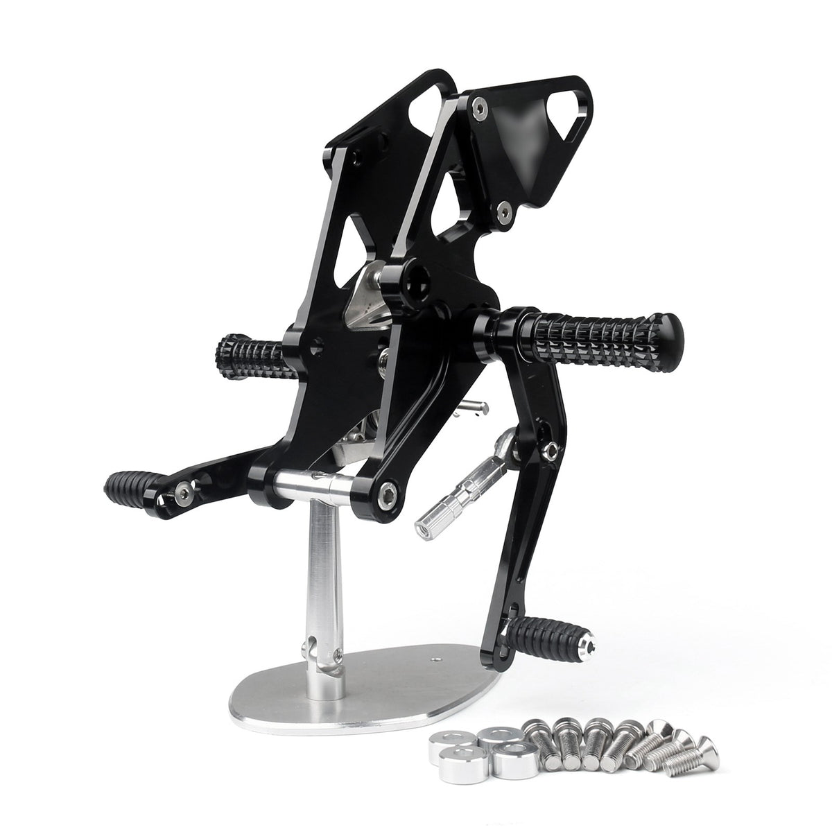 Verstellbare Fußrastenanlage, Fußrasten-Hinterradsatz für Yamaha MT-07 FZ-07 2013–16, Schwarz
