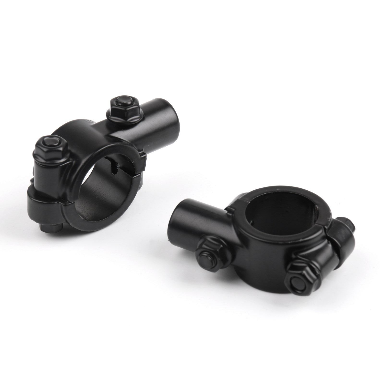 Motorcycle Bike 1" HandleBar 10MM Thread Mirror Mount Holder Clamp Adaptor Black