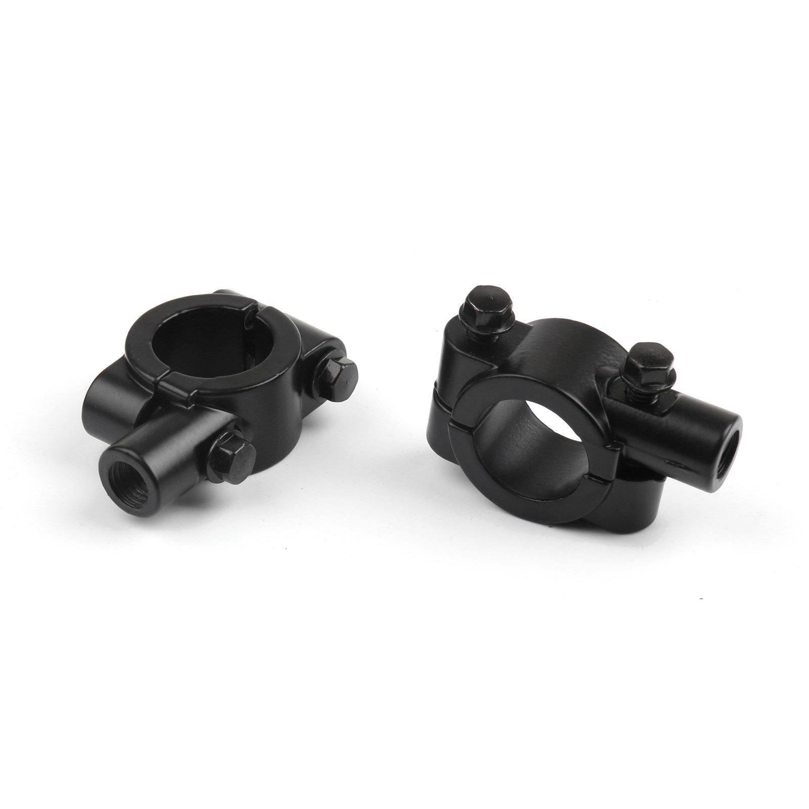 Motorcycle 7/8" HandleBar 10MM Thread Mirror Mount Holder Clamp Adaptor Black