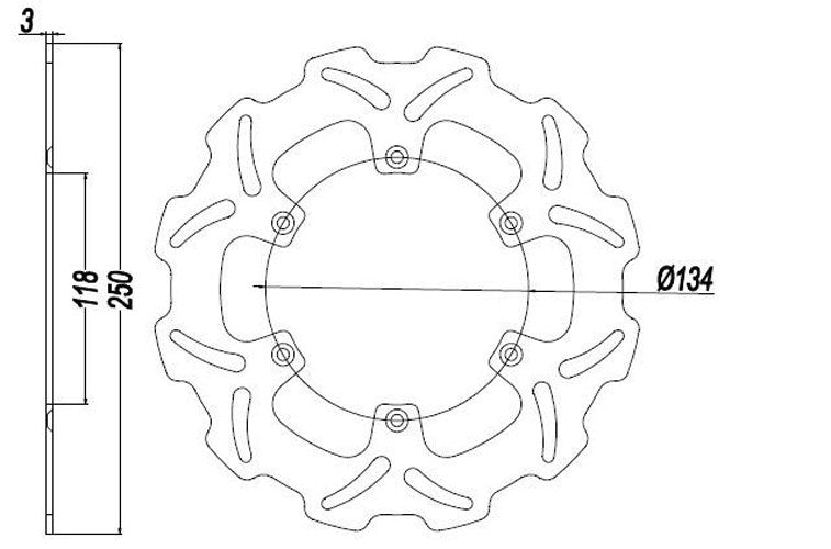 Yamaha WR YZ 125 250/F 426F 450F 01-20 NEW Front Brake Disc Rotor