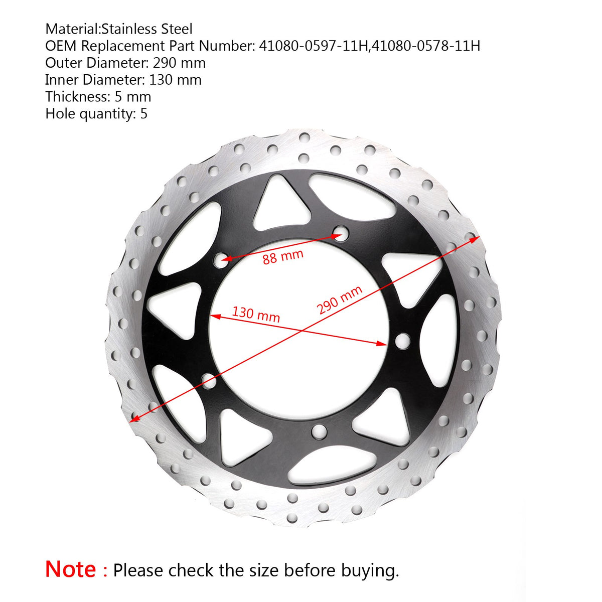 13-18 Kawasaki EX 250 300 Ninja 250 Z 250 300Front Rotor Brake Disc