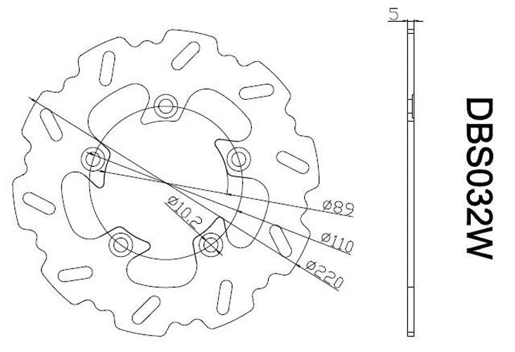 Bremsscheibe hinten passend für Suzuki GSX-R 600 750 TL 1000 S/R SV 650 1000 96–14