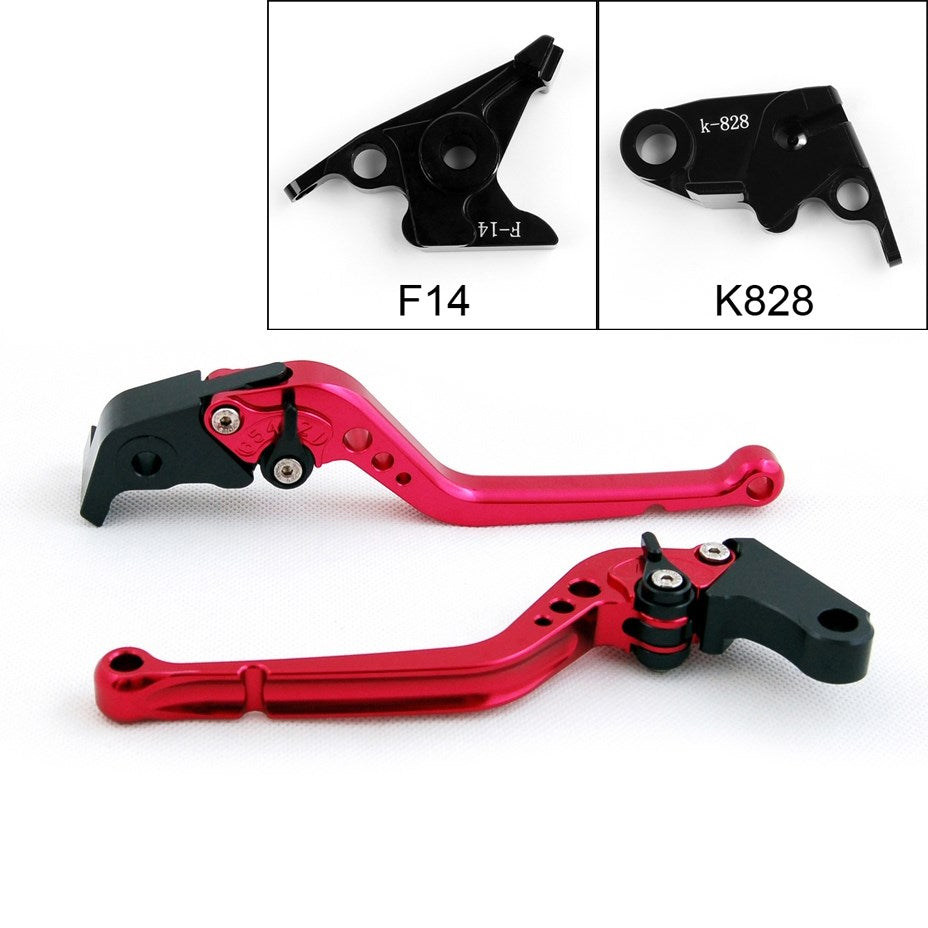 Leviers de frein et d'embrayage pour Kawasaki ZX6R/ZX636R/ZX6RR ZX 9R Z1000 ZZR600 rouge