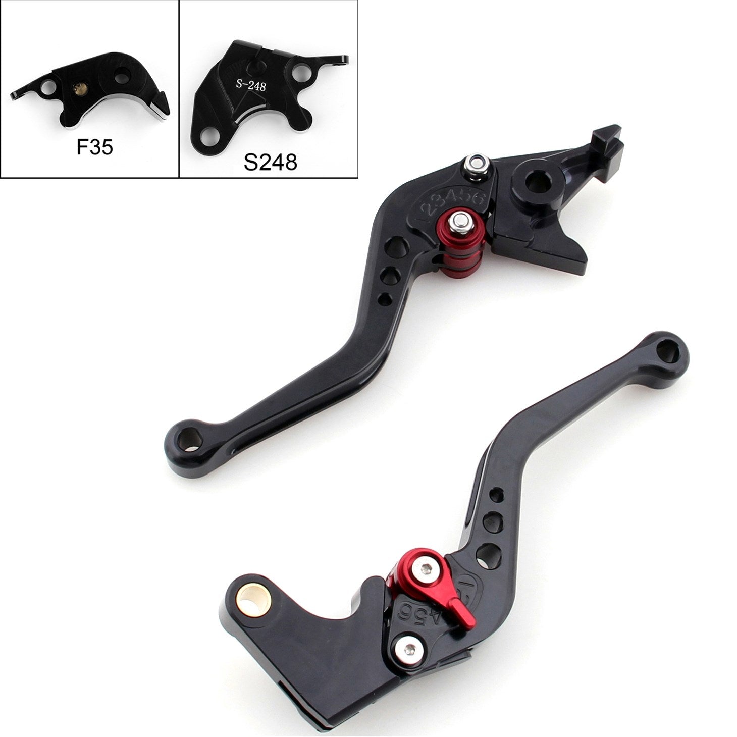04-05 Suzuki GSXR600 GSXR750 GSXR 600 750 Alavancas de freio e embreagem curtas pretas