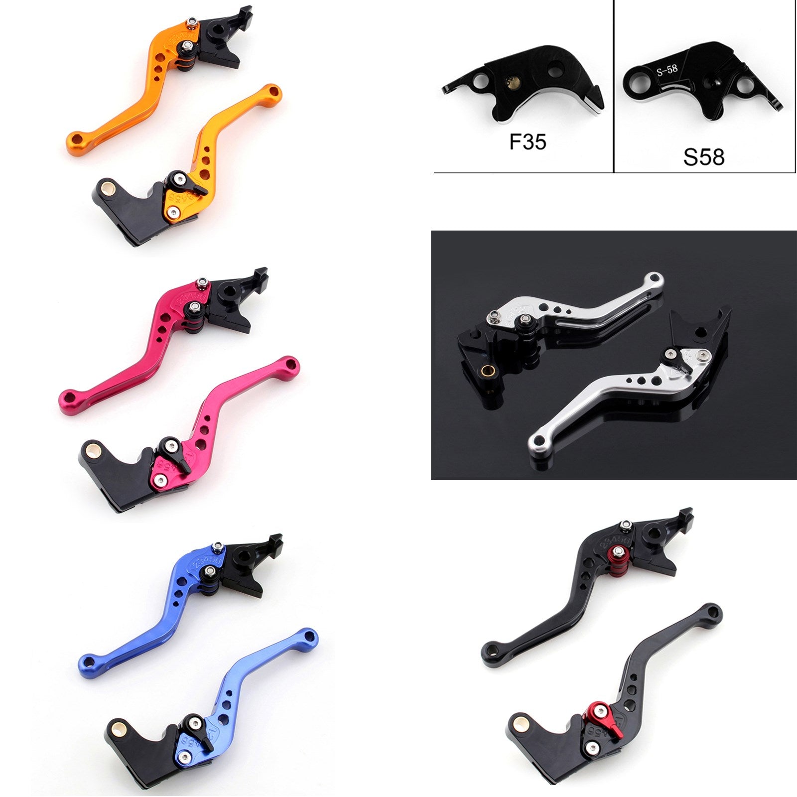 Suzuki 06-10 GSXR600 GSXR750 & 05-06 GSXR1000 & 2015 GSX-S1000/F/ABS Short Brake Clutch Levers