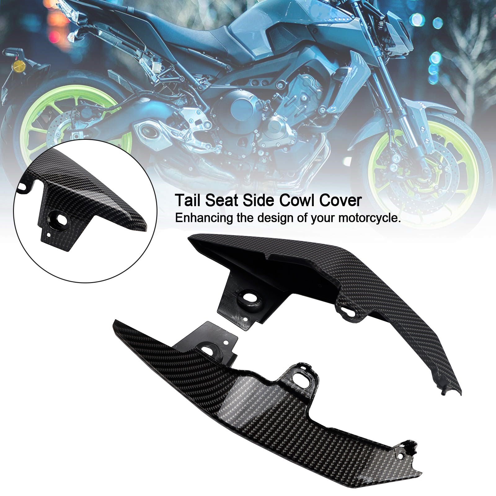 Couvre de couverture de capot de siège de queue en carbone pour yamaha MT-09 FZ09 2017-2021 générique
