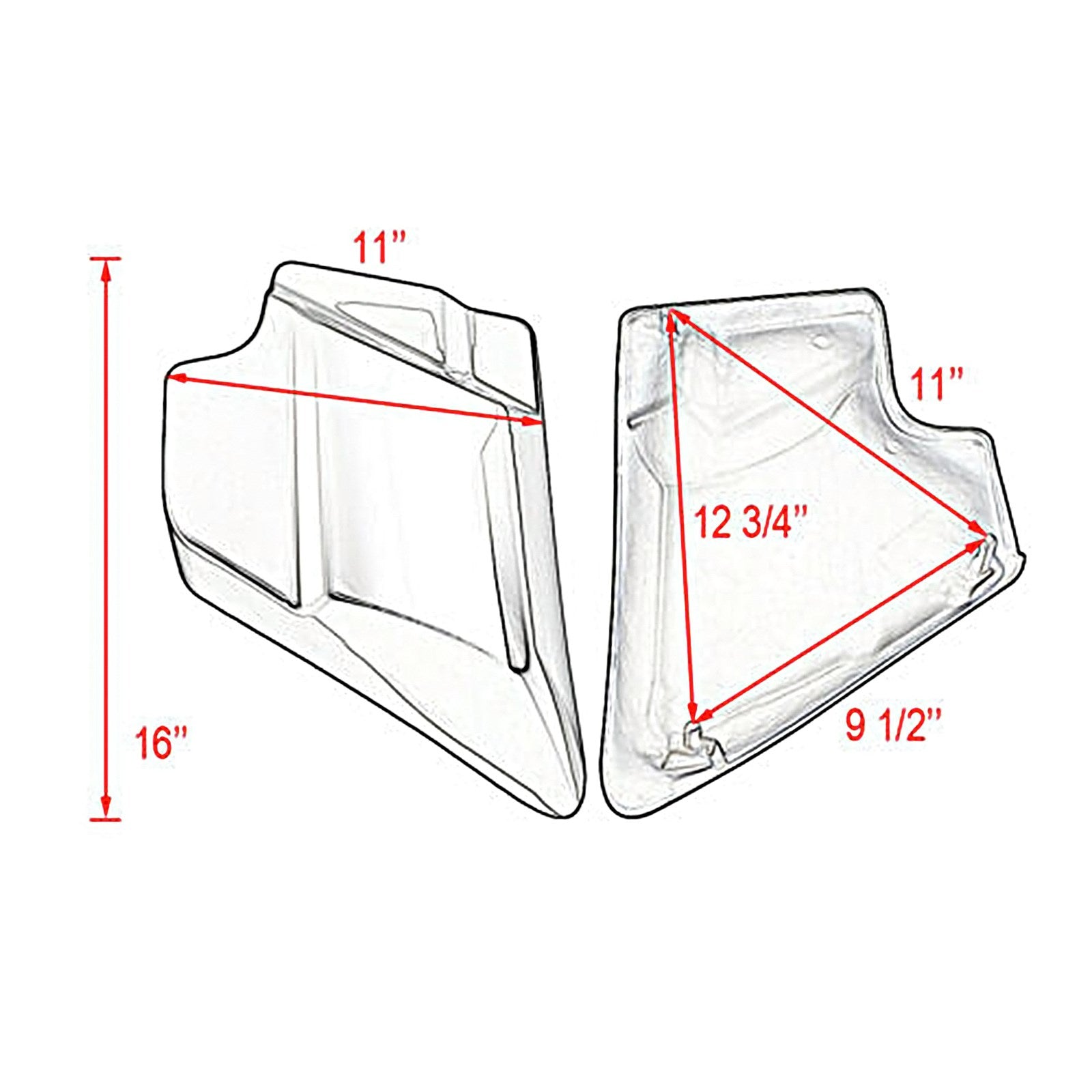 Panel de cubierta lateral de carbono apto para Touring Electra Road Glide Road King 2009-2020 genérico