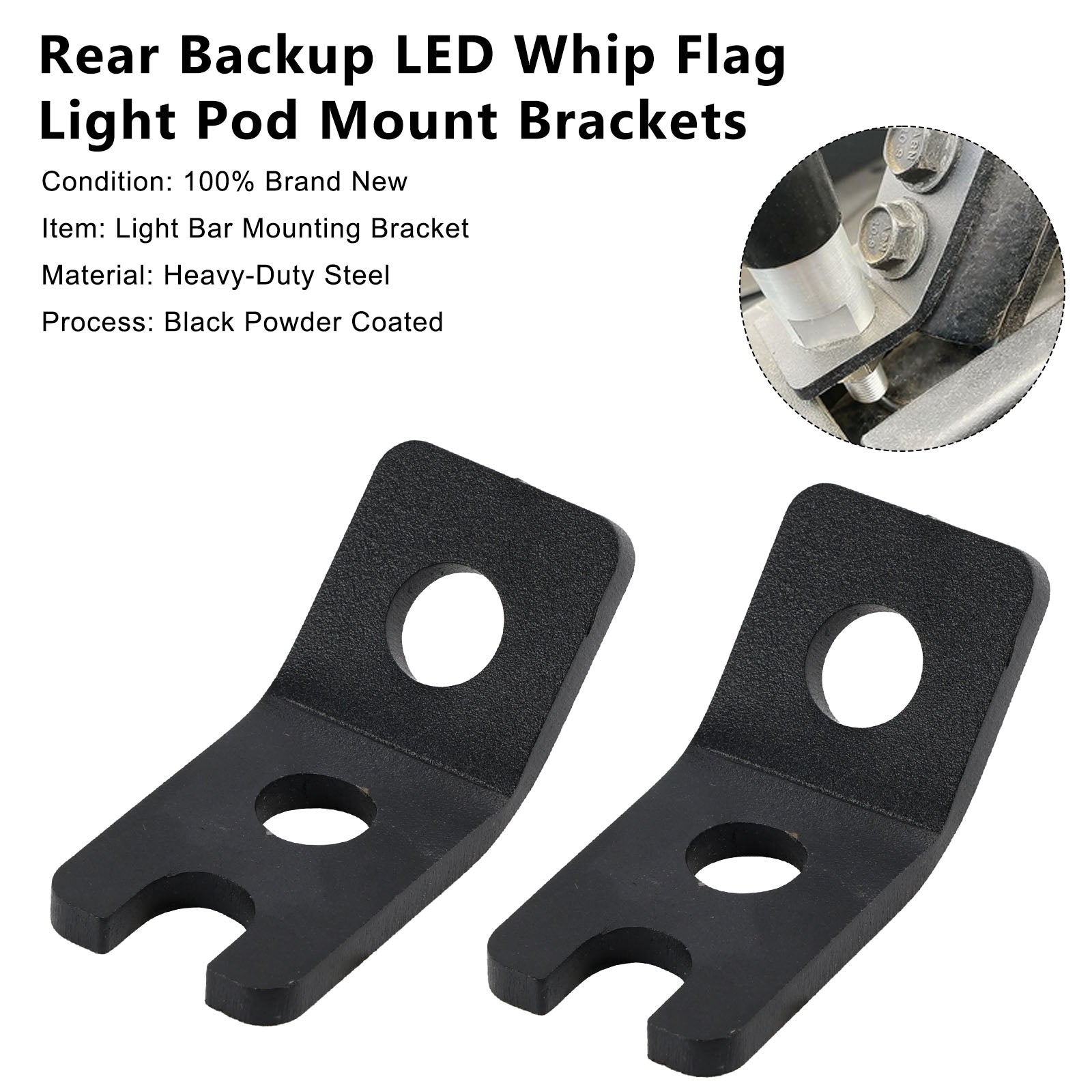 Polaris RZR XP 1000 900 Bagside Backup LED Whip Flag Light Pod Mount Beslag