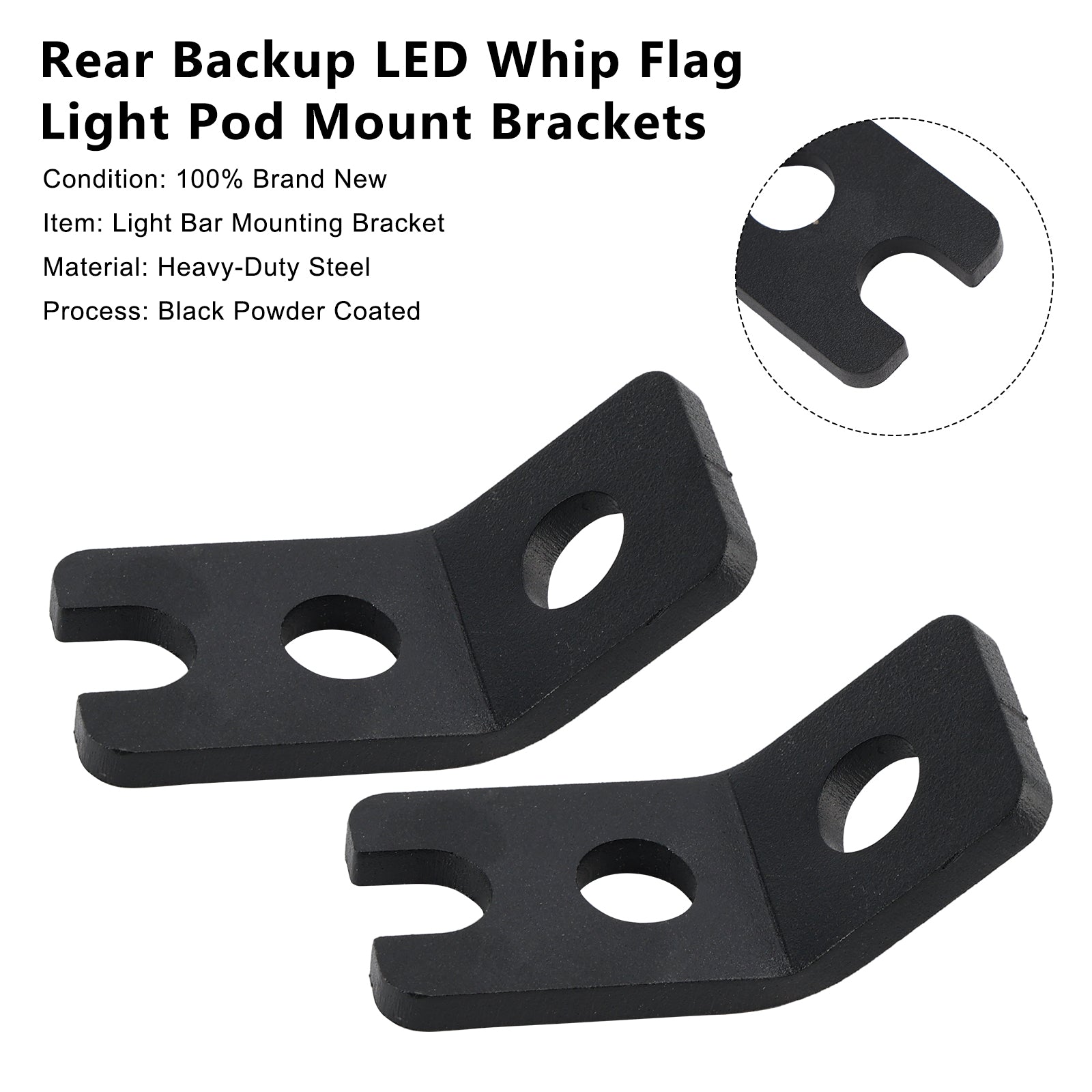 Polaris RZR XP 1000 900 Bagside Backup LED Whip Flag Light Pod Mount Beslag