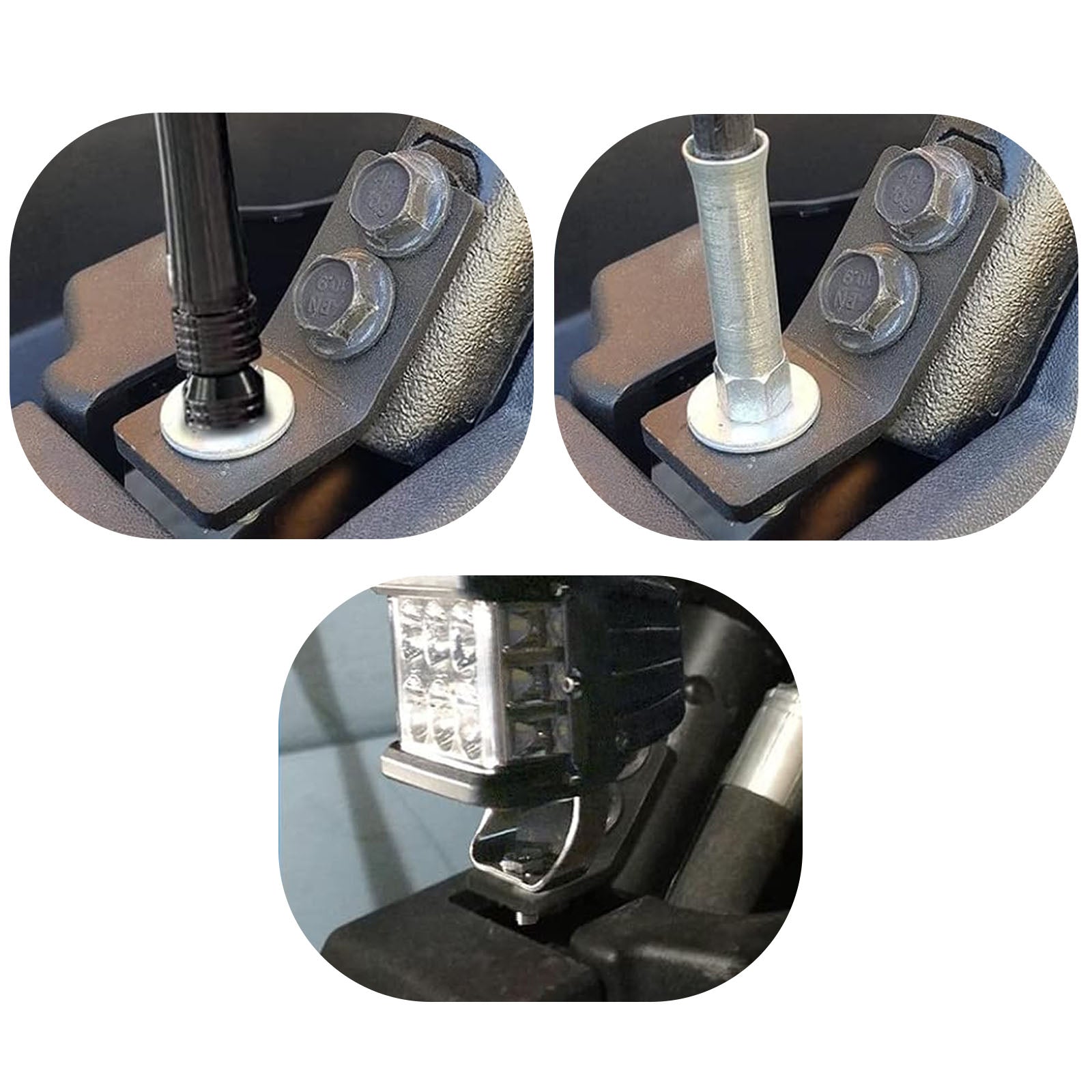 Polaris RZR XP 1000 900 Bagside Backup LED Whip Flag Light Pod Mount Beslag