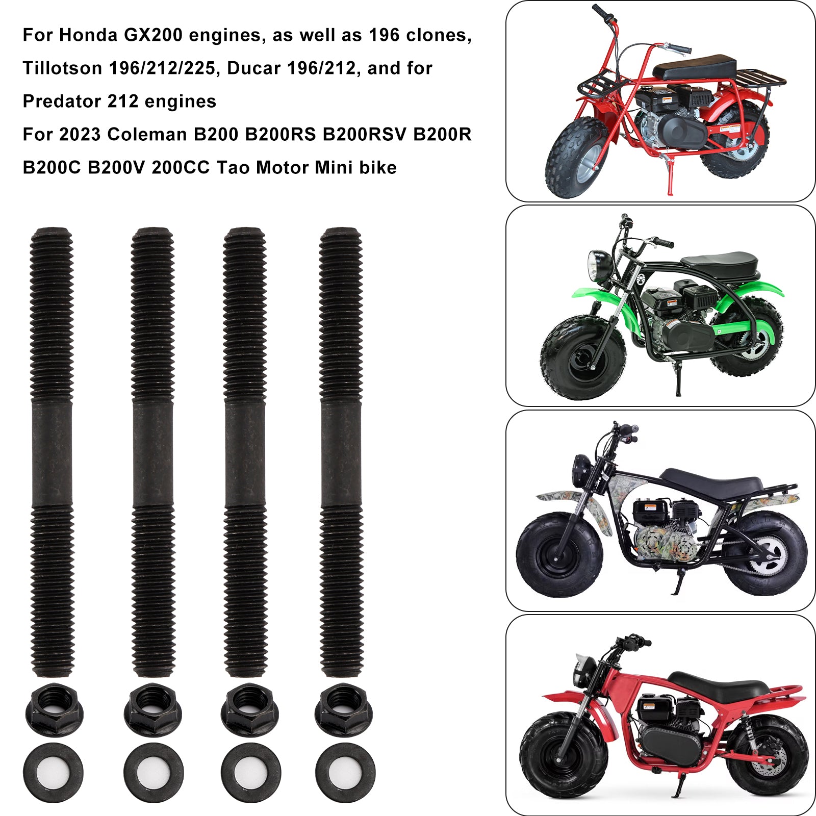 Honda GX160 GX200 MOTOR KT196 GO KART CT200U BT200X CILINDER HOOFTE BUD KIT