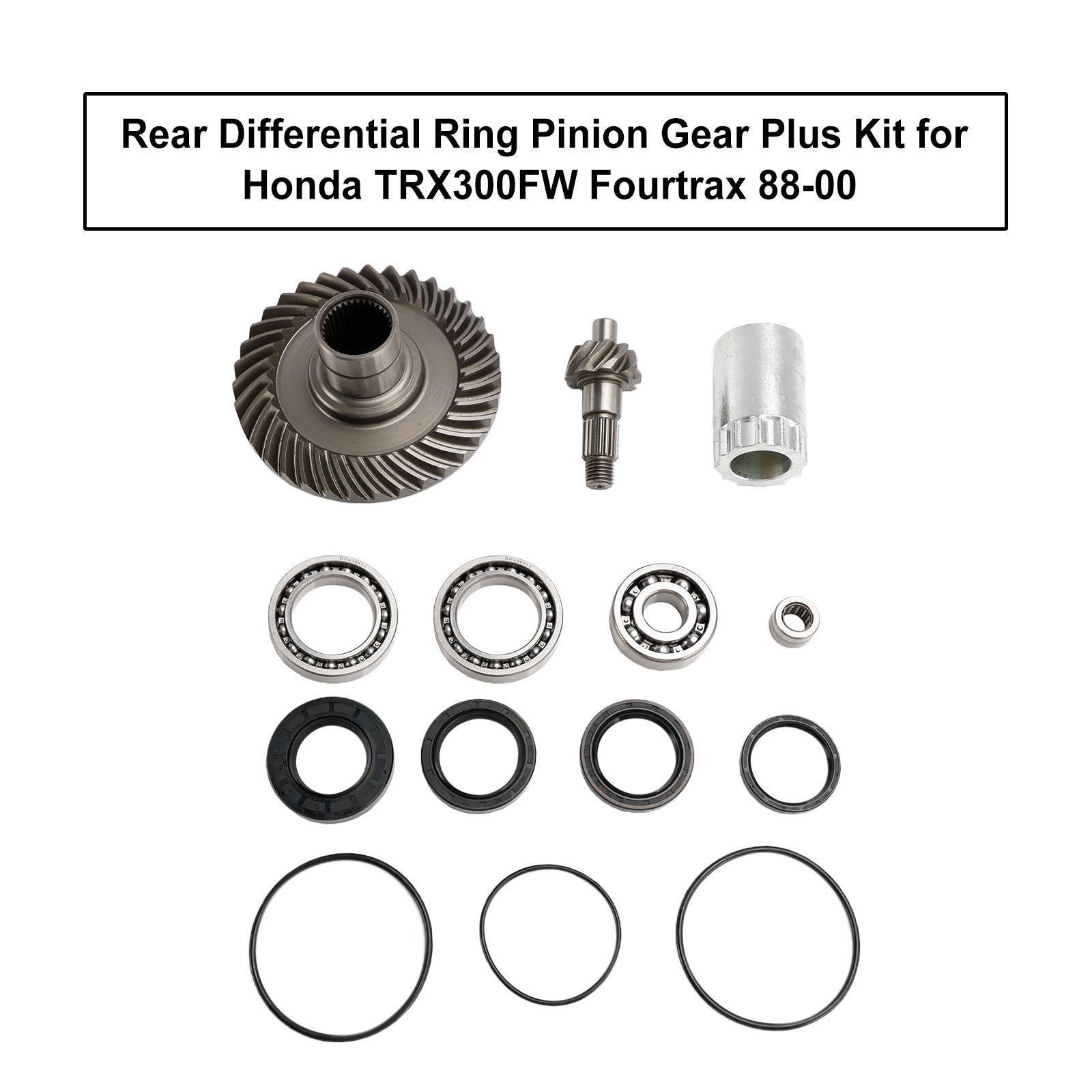 88-00 Honda Trx Fourtrax 300Fw Rear Differential Ring Pinion Gear Plus Kit