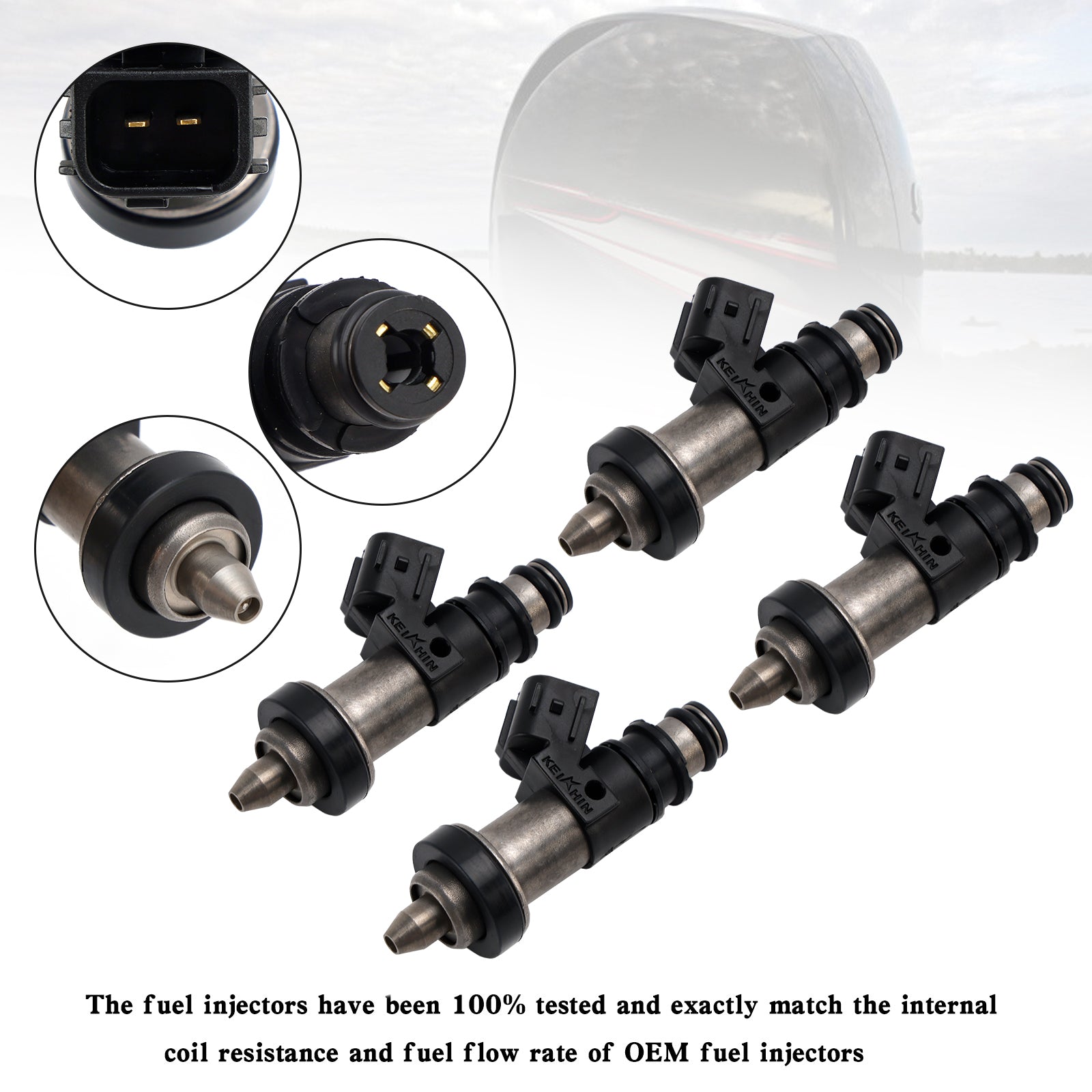 4PCS 16406-ZW5-000 Fuel Injectors For Honda Outboard MP7770 4 Stroke BF115-130HP